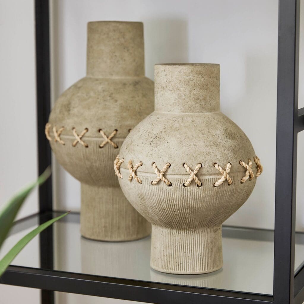 Eratos Vase by Cyan Design - Large Grey Ceramic Vase for Home Decor, Living Room Centerpiece, Wedding & Event Floral Arrangements