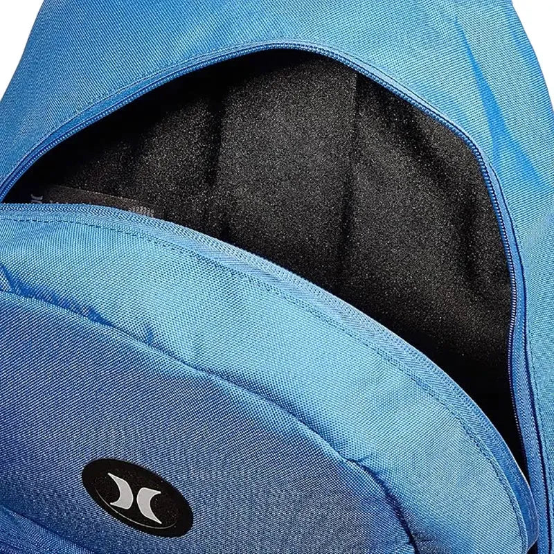 Hurley Bloke II Solid Blue Backpack - Durable Water-Resistant Daypack for School, Travel & Outdoor Adventures