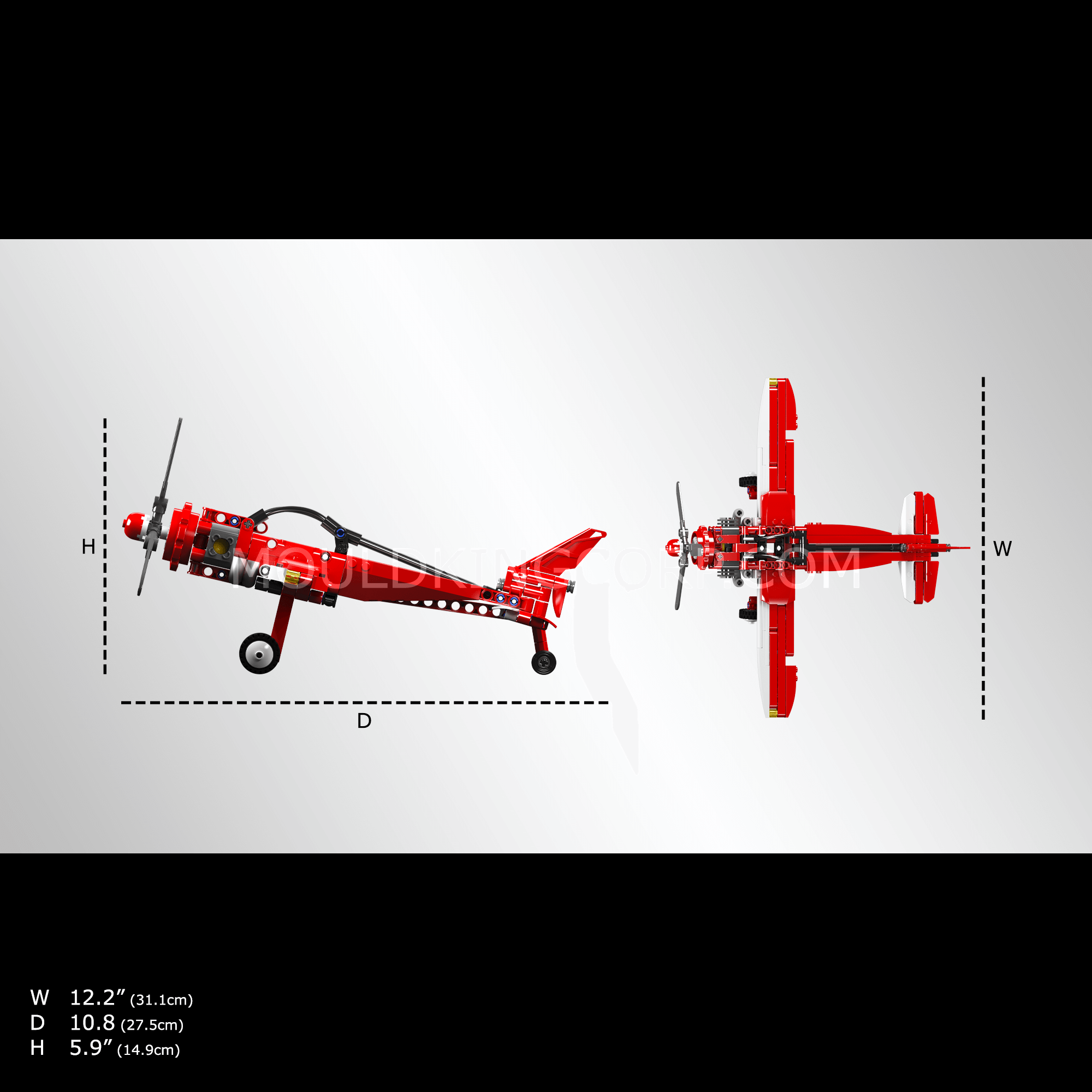 Mould King 24023 Racing Plane Building Toy Set - 252 PCS STEM Educational Building Blocks for Kids, Perfect for Creative Play & Birthday Gifts | Great for Indoor Activities & Aviation Enthusiasts