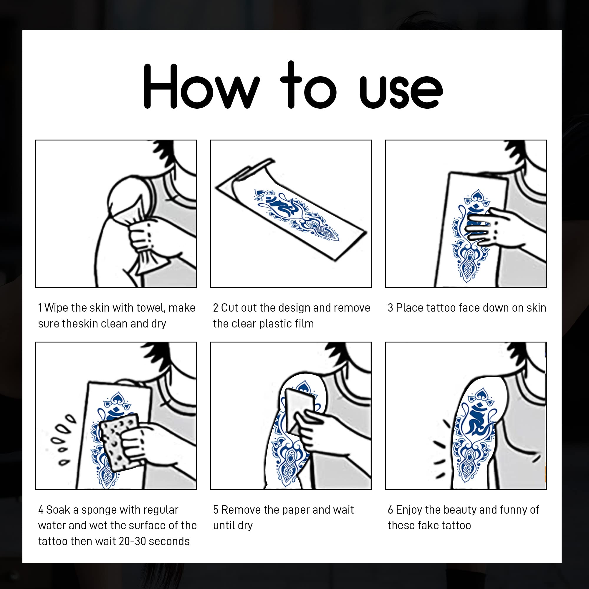 Realistic Semi-Permanent Temporary Tattoos for Men, Women, Teens & Kids - Waterproof Fake Tattoo Stickers Lasting 2 Weeks (Design 05) | Perfect for Parties, Halloween Costumes & Summer Beach Looks
