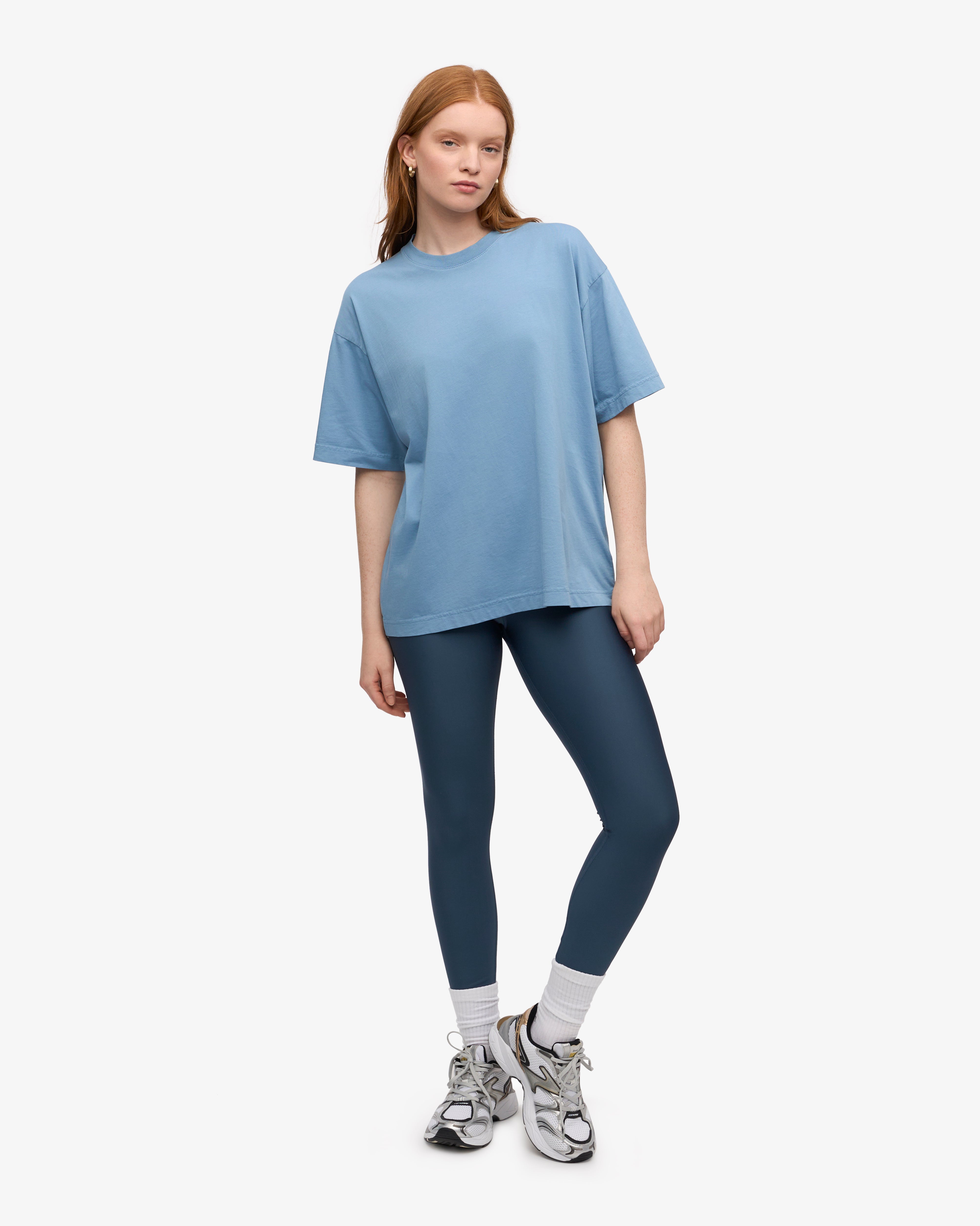 Oversized Organic Cotton T-Shirt for Women - Soft & Comfortable Seaside Blue Tee - Perfect for Casual Wear, Beach Outings, and Relaxing at Home
