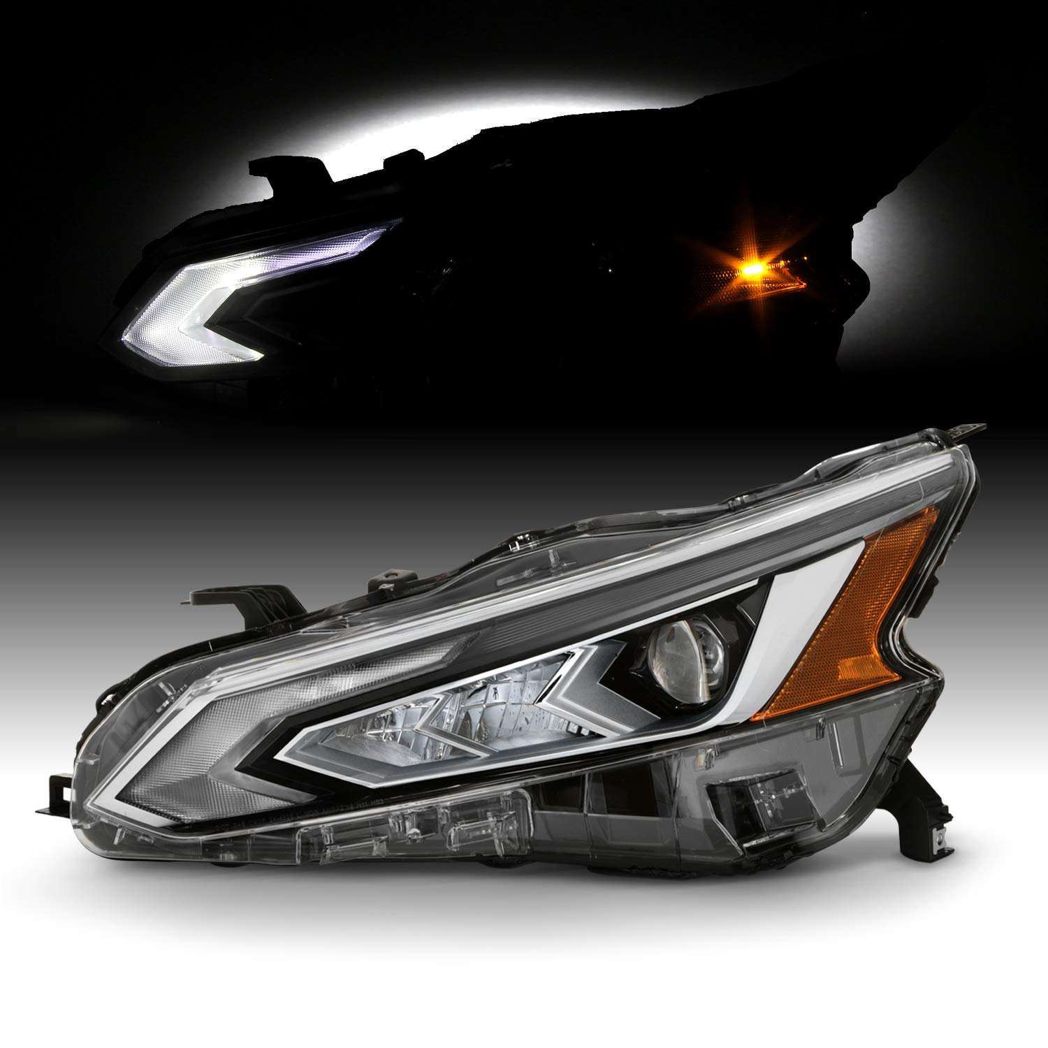 AKKON LED Projector Headlights for 2019-2022 Nissan Altima - OEM Style Replacement with High Beam Assist (Left Side) - Perfect for Night Driving & Enhanced Visibility