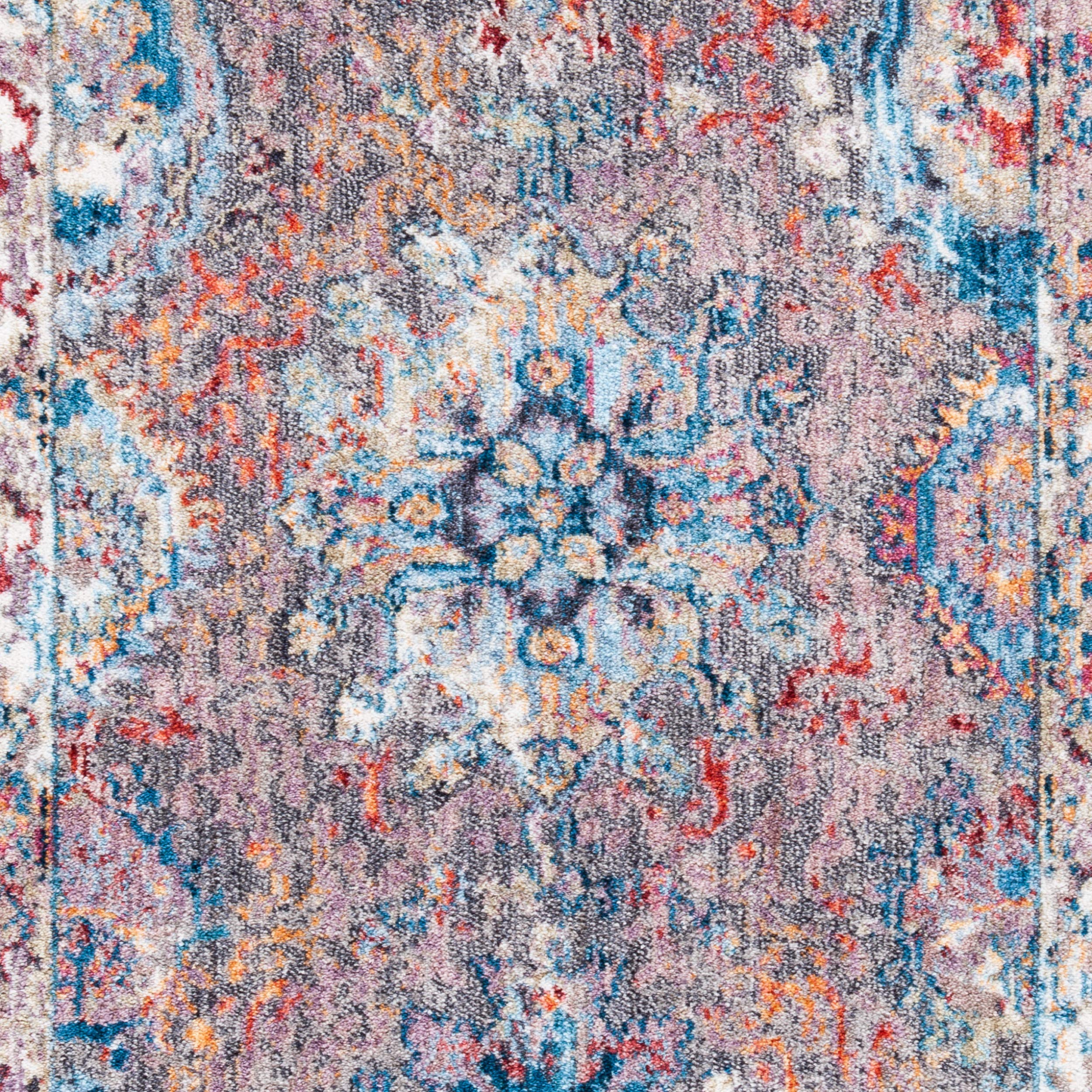 SAFAVIEH Bristol Collection 9' x 12' Area Rug - Dark Grey & Blue Bohemian Chic Distressed Design, Non-Shedding & Easy to Clean, Perfect for High Traffic Living Room, Bedroom, Dining Room & Office Spaces (BTL340A)