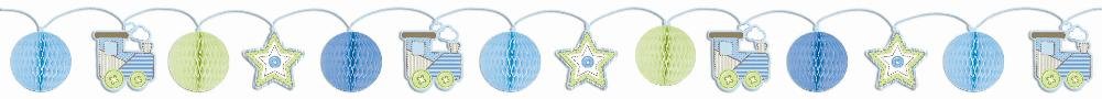 AMScan Carter's Baby Boy Honeycomb Trimmer Banner - Gender Reveal Party Decorations, Baby Shower Decor, Nursery Wall Art & First Birthday Party Supplies