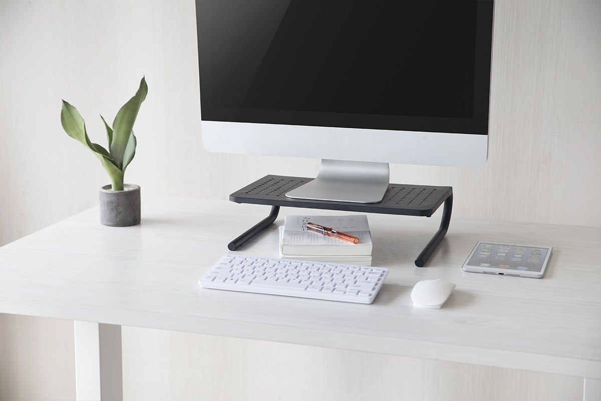 Adjustable Black Pop Monitor & Laptop Stand - Ergonomic Riser for Home & Office Workspace - Perfect for Computer, Notebook, MacBook & Tablet Use