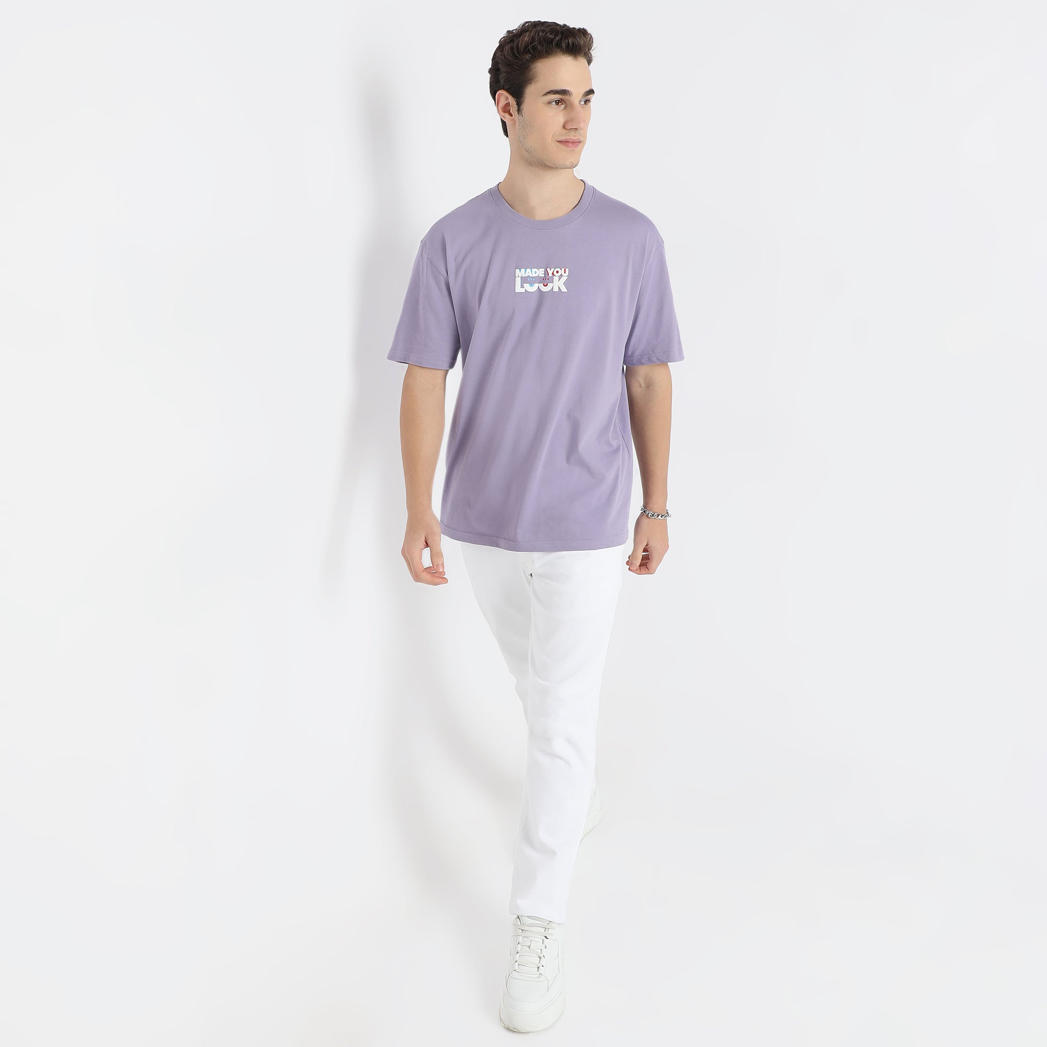 Oversized Graphic Crew Neck Slogan T-Shirt for Women - Trendy Casual Streetwear Tee for Everyday Wear, Outings & Social Media