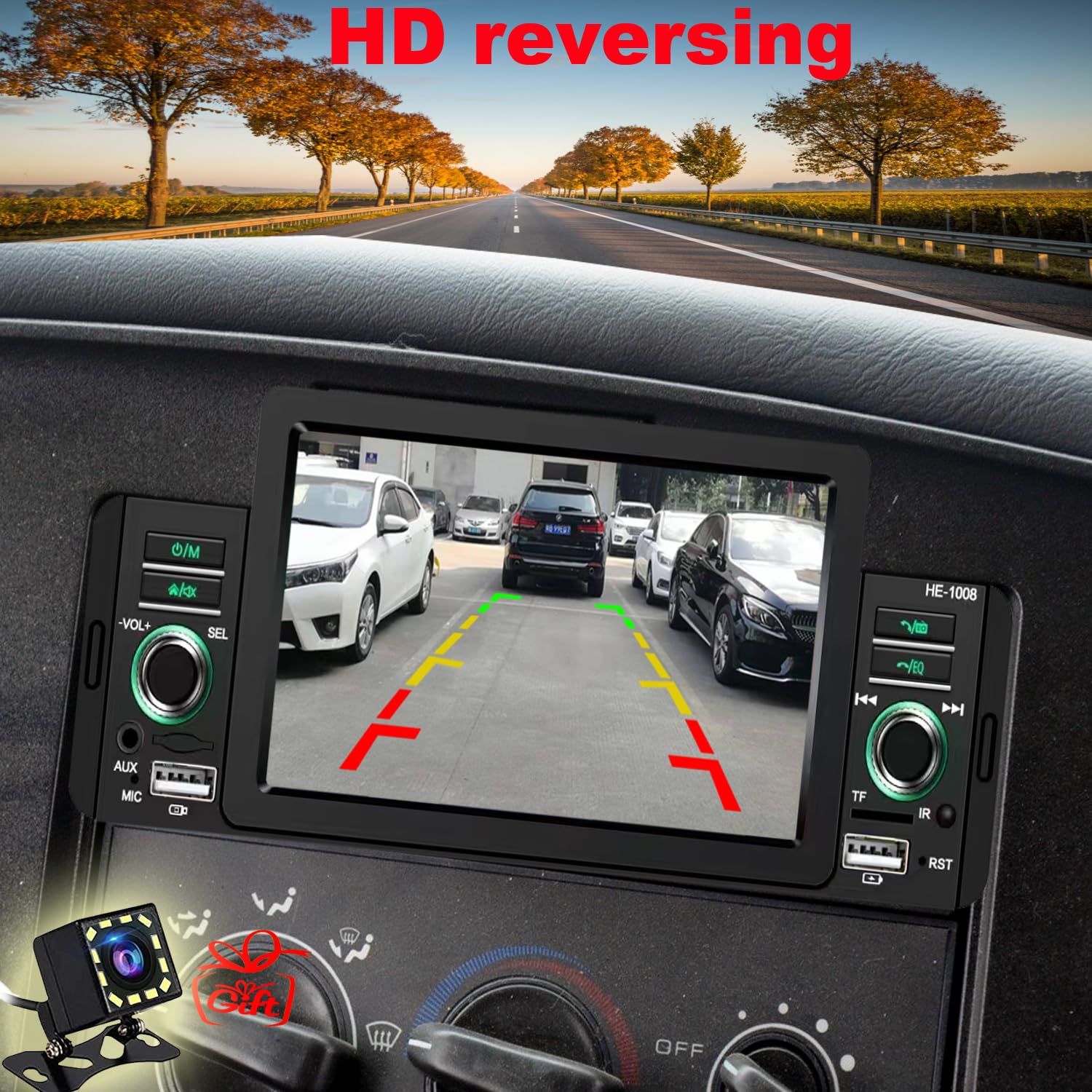 5 Inch Car Radio Stereo with Wireless CarPlay & Android Auto, Bluetooth, FM Radio - Wireless Steering Wheel Control, Video & Audio Player - Perfect for Upgrading Your Car's Entertainment System