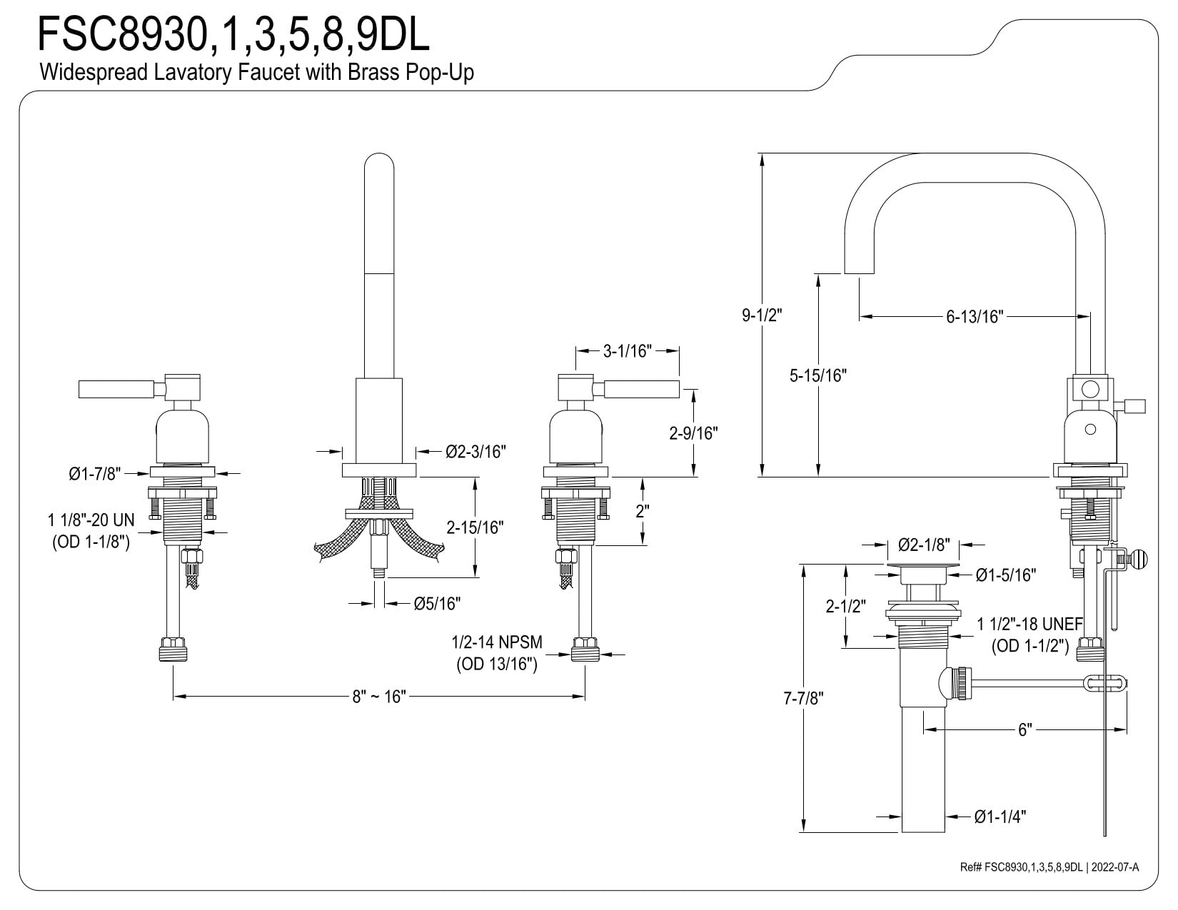 Kingston Brass FSC8930DL Concord 8