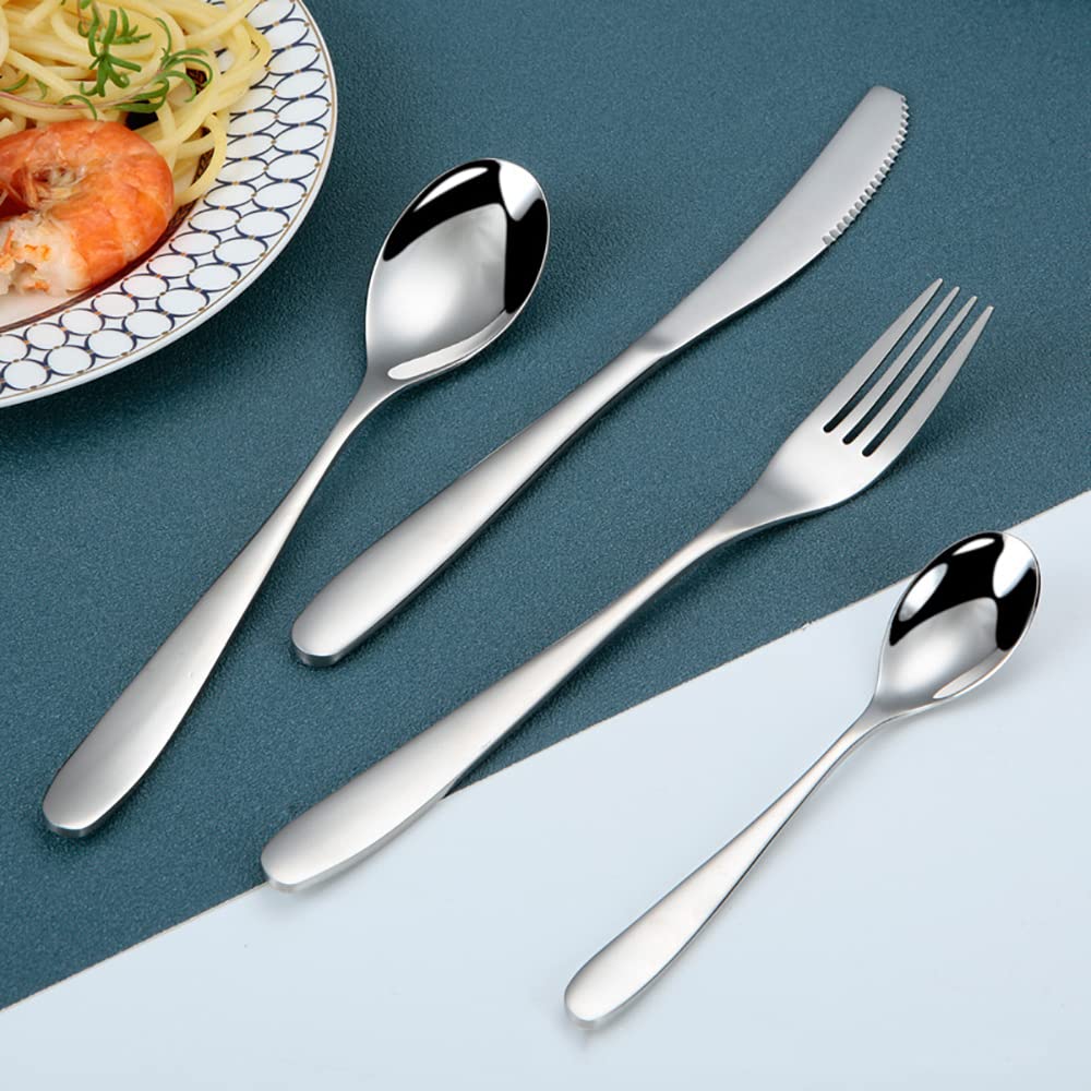 16-Piece Silverware Set for 4 - Premium 18/10 Stainless Steel Flatware Set in Red - Durable & Dishwasher Safe - Perfect for Home Kitchen, Restaurant & Hotel Use