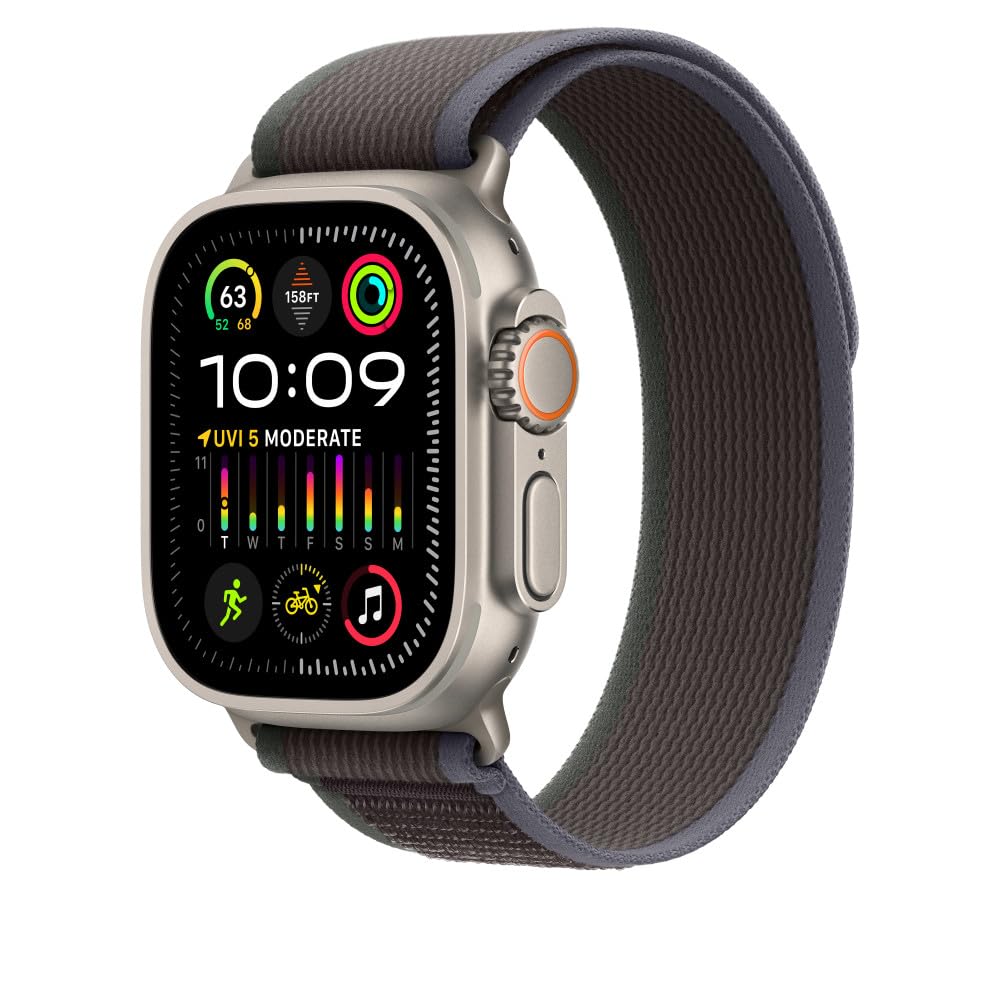 Apple Watch Band 49mm - Trail Loop Strap for Apple Watch Series 8/7/SE - Blue & Black Sport Band S/M - Lightweight Comfortable for Running, Hiking & Outdoor Activities