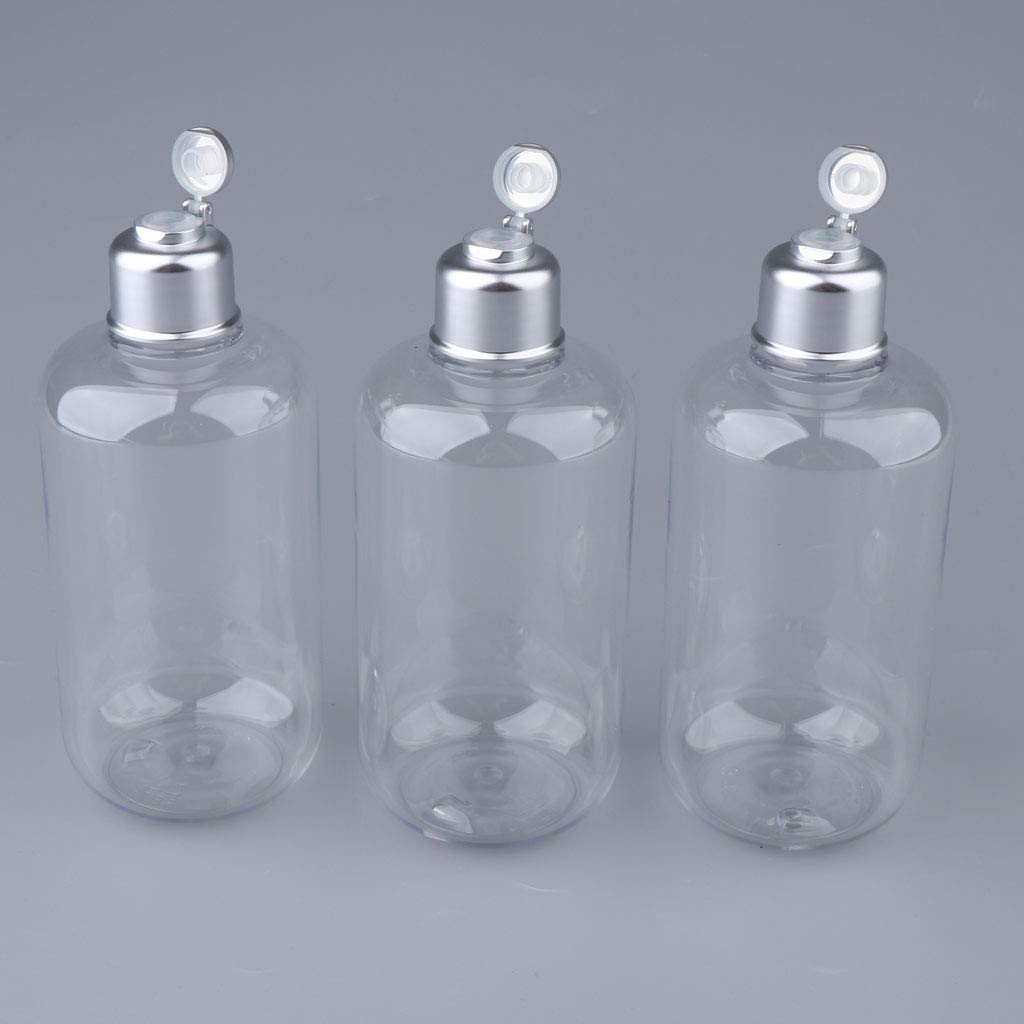 3Pcs Empty PET Makeup Lotion Toner Bottles 300ml - Travel Refillable Cosmetic Containers for Skincare, Shampoo & Essential Oils | Perfect for Travel, Gym & Daily Organizing