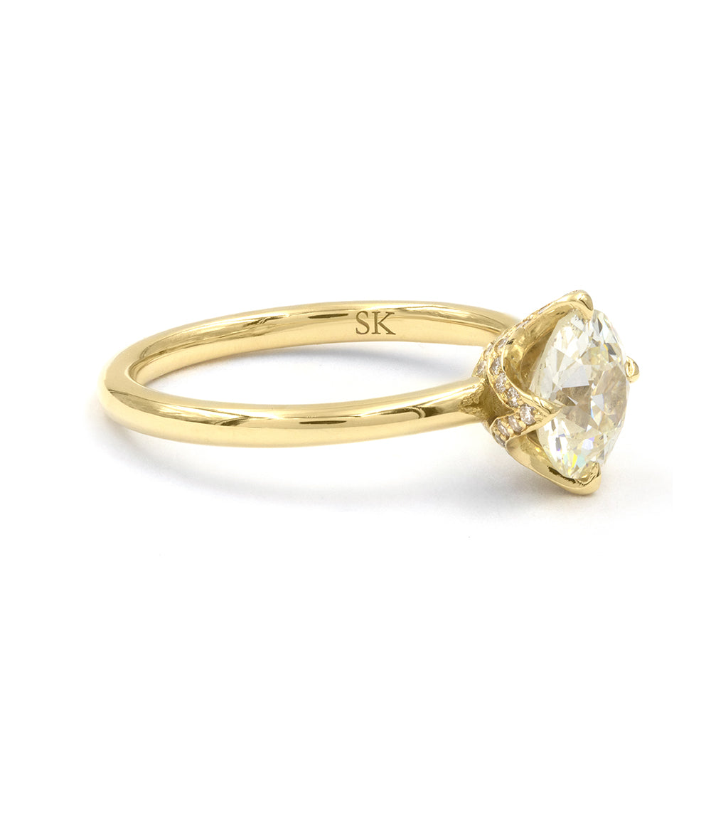 Exquisite Old European Cut Diamond Engagement Ring with Spiky Crown – Vintage Inspired Unique Wedding Band for Her, Perfect for Proposals & Anniversaries