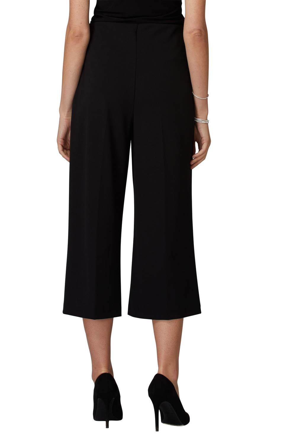 Women's High Waist Belted Crop Pants - Stretchy Comfortable Tapered Ankle Pants for Work, Travel & Casual Wear
