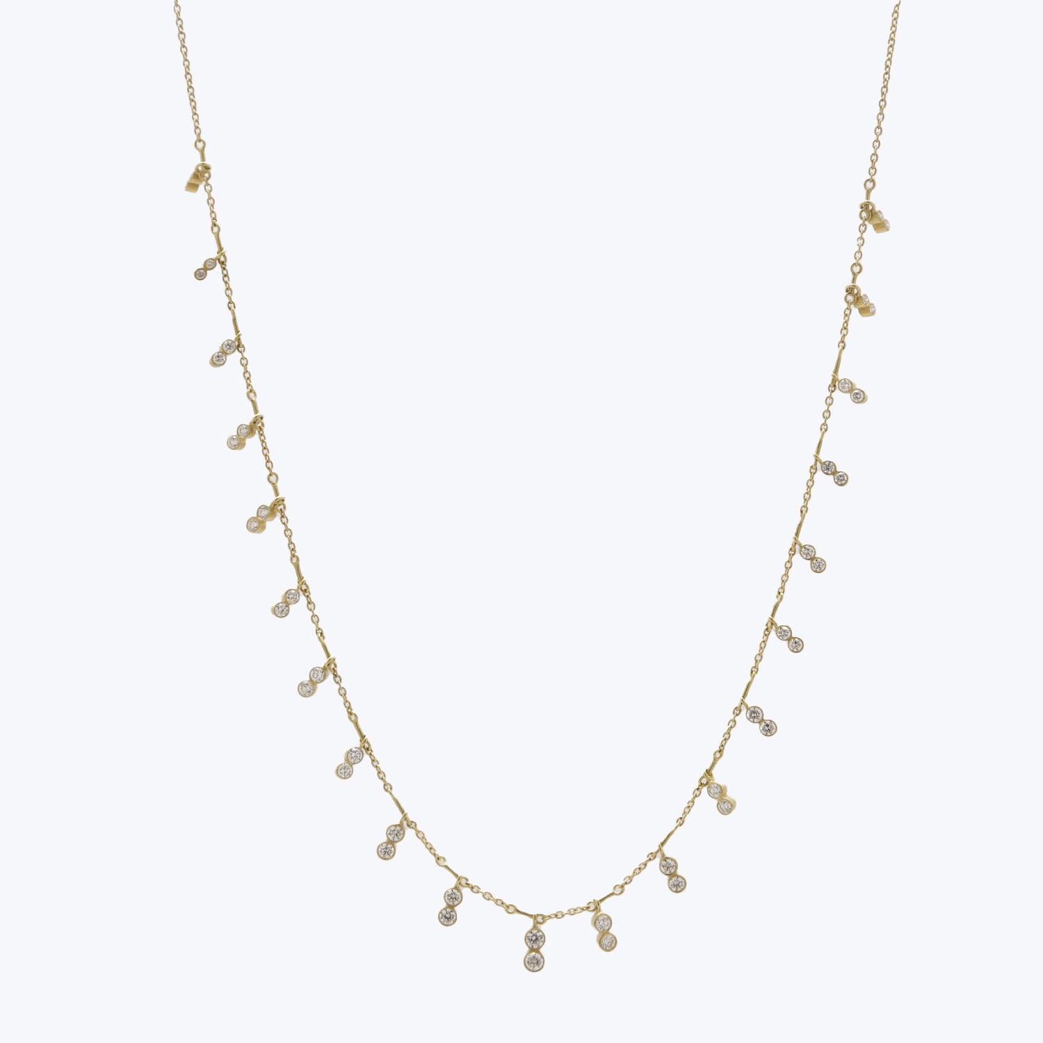Stunning Brilliant Diamond Demi Fringe Necklace - Elegant 14K Gold Pendant for Women | Perfect for Weddings, Anniversaries & Special Occasions