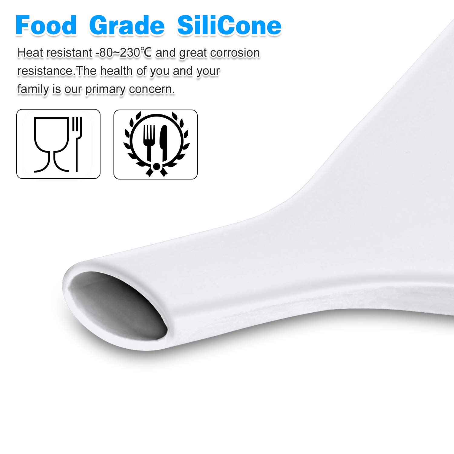 Collapsible Silicone Funnel for Kitchen - Fan-Shaped Food Grade Funnel for Bottles, Liquids & Powder Transfer | FDA Approved White Funnel | Perfect for Water Bottles, Cooking Oils & DIY Projects