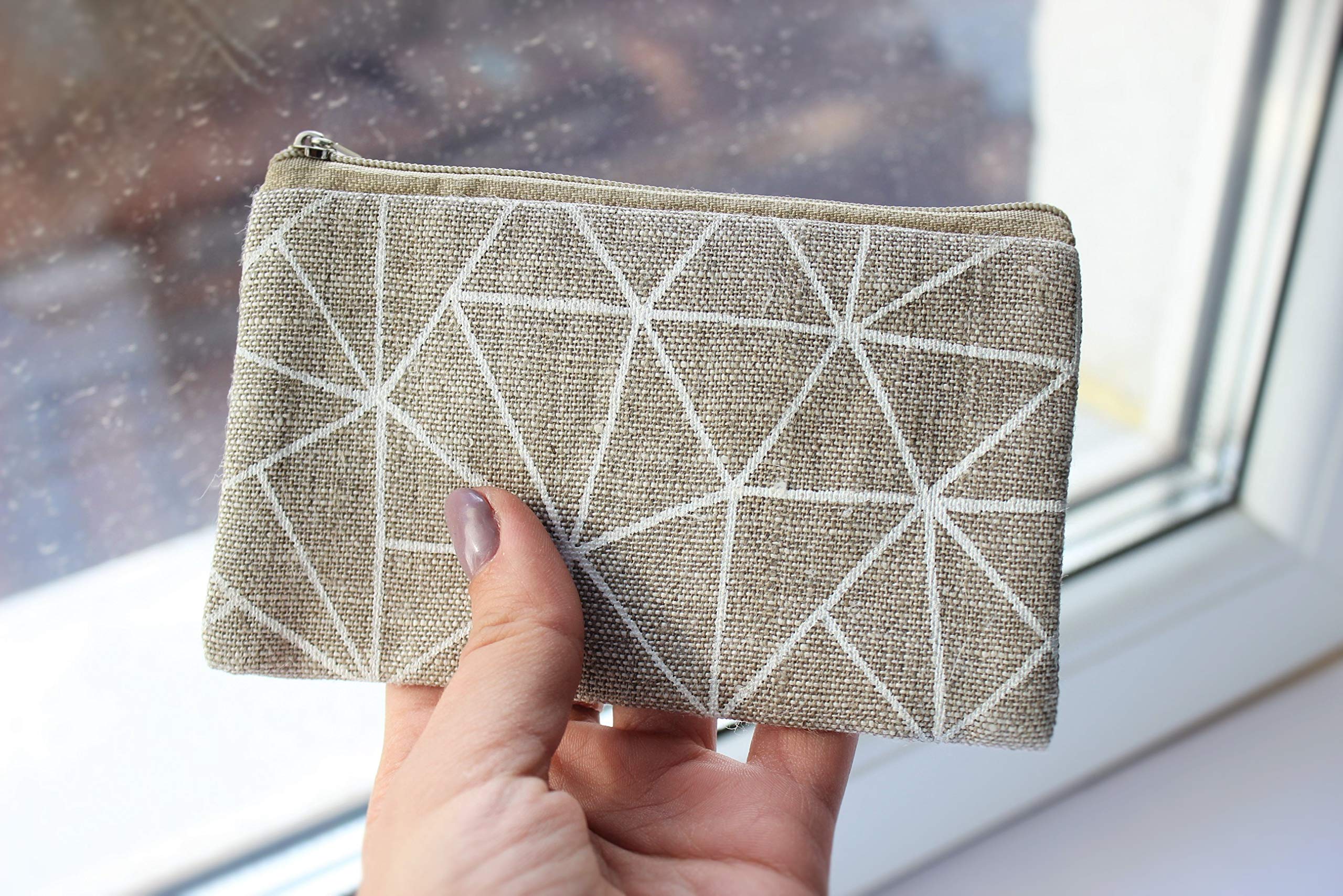 Small Coin Purse - Linen Zippered Change Wallet for Women & Men - Perfect for Coins, Cash, Cards, and Travel Essentials | Compact & Durable Money Pouch for Everyday Use, Shopping, and On-the-Go Organization