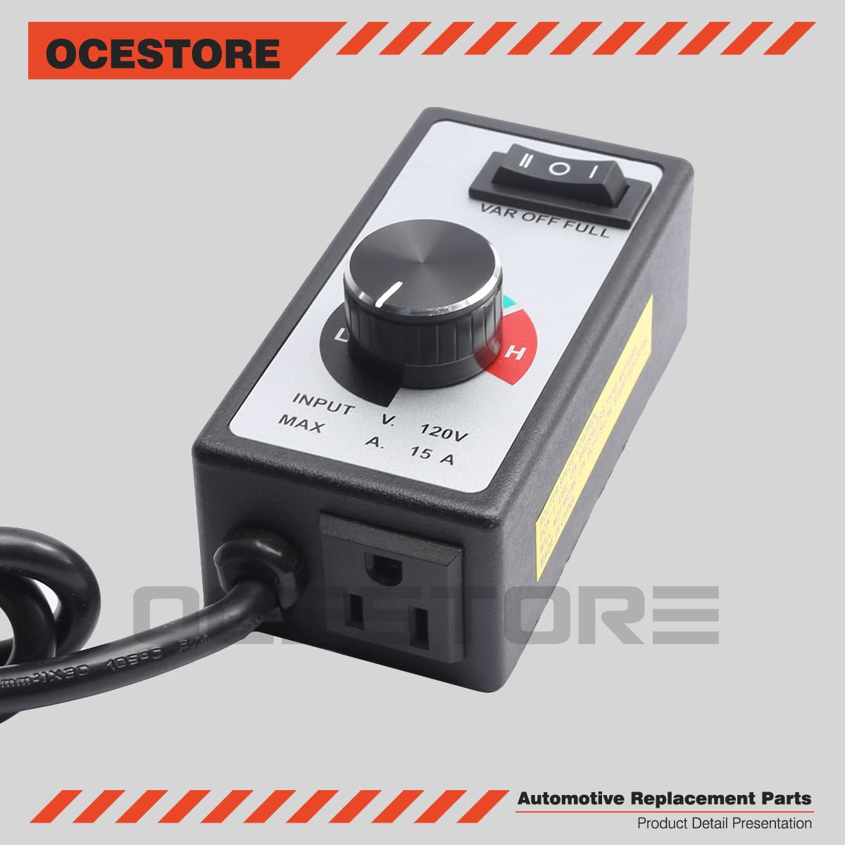 OCESTORE Variable Fan Speed Controller AC 120V 15A - Replacement for Duct & Hydroponics Inline Fans - Vent Blower for Grow Tents, Greenhouses & Home Ventilation Systems