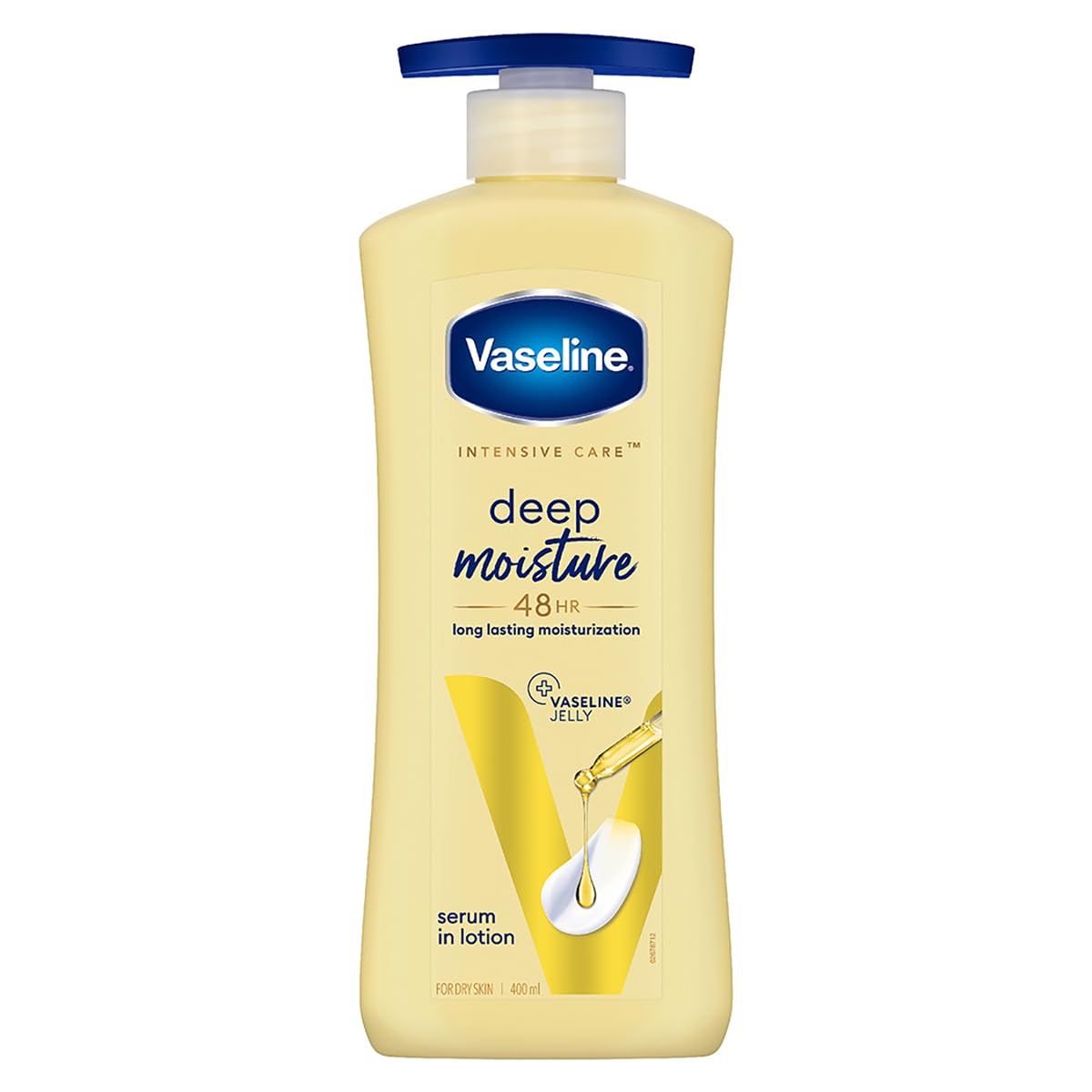 Vaseline Deep Moisture Serum Body Lotion 13.5 fl oz (400ml) with Glycerin for Dry Skin Care - Hydrating & Nourishing Formula for Soft, Smooth Skin | Perfect for Daily Moisturizing After Shower or Before Bed