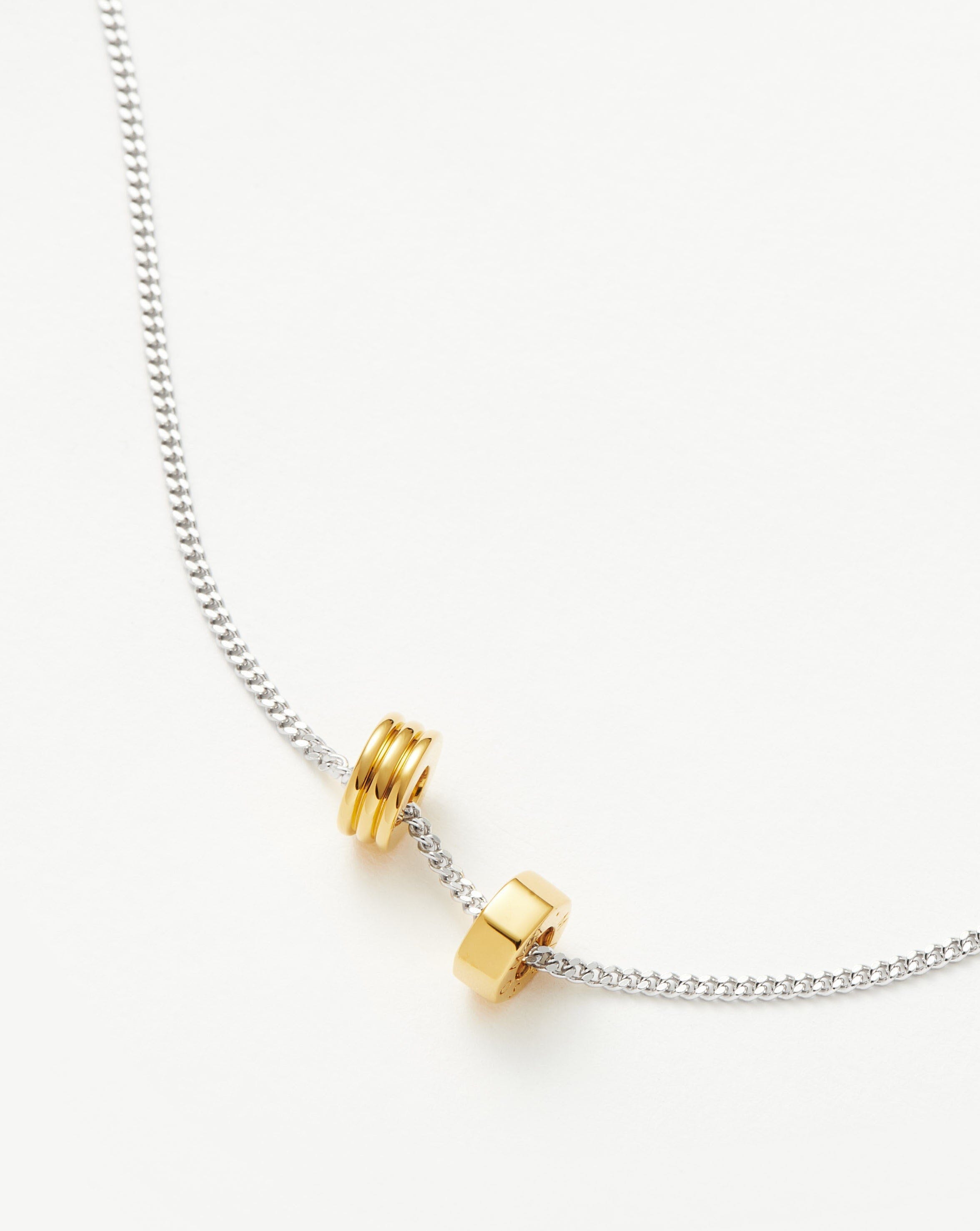 Abacus Beaded Floating Charm Necklace - 18k Recycled Gold Vermeil & Rhodium Plated Sterling Silver Jewelry | Perfect for Everyday Wear, Gift Giving & Special Occasions