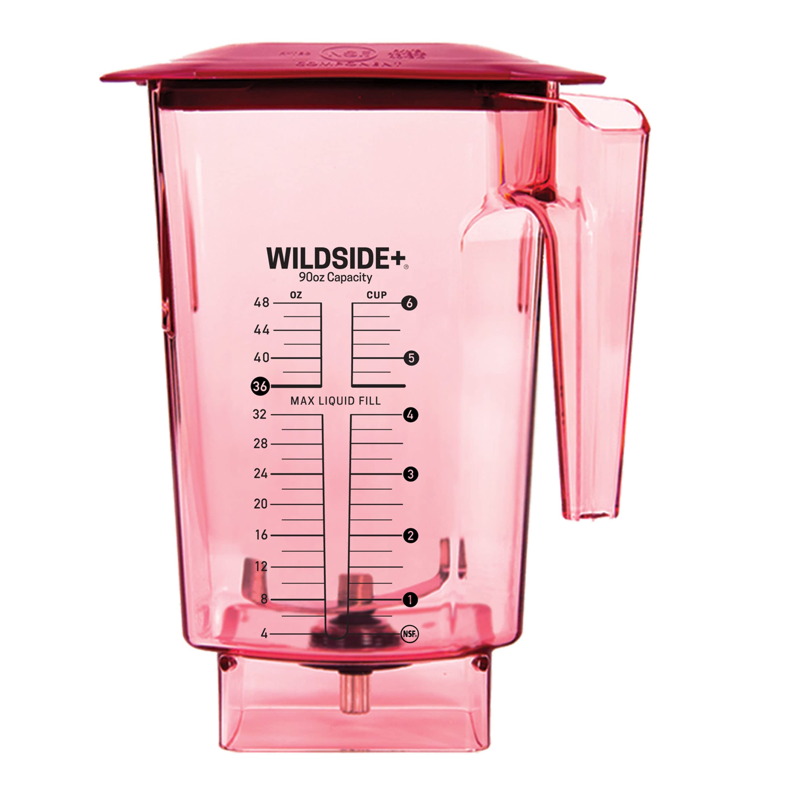 Blendtec 90 oz WildSide Commercial Blender Jar - 5-Sided Replacement Pitcher for Blendtec Blenders - 36 oz Blending Capacity - Red - Perfect for Smoothies, Soups & Nut Butters in Restaurants & Homes