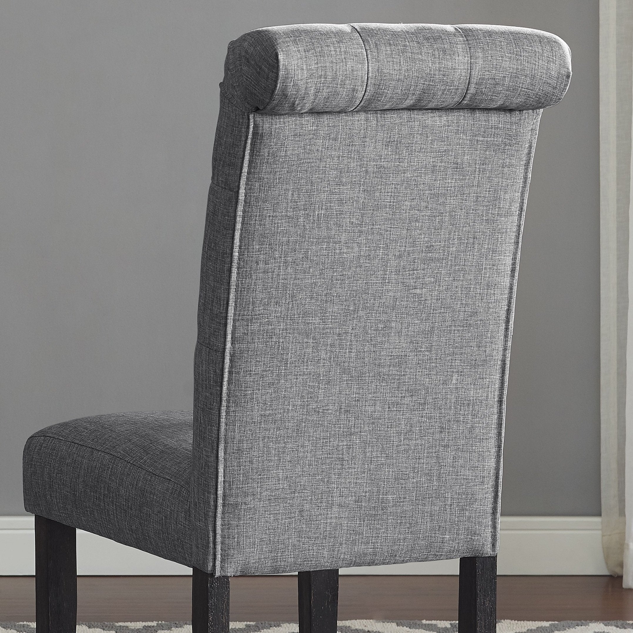 Roundhill Furniture Leviton Solid Wood Tufted Dining Chairs, Set of 2 - Elegant Upholstered Side Chairs for Kitchen, Dining Room & Office - Comfortable & Durable Wooden Seating for Home Decor