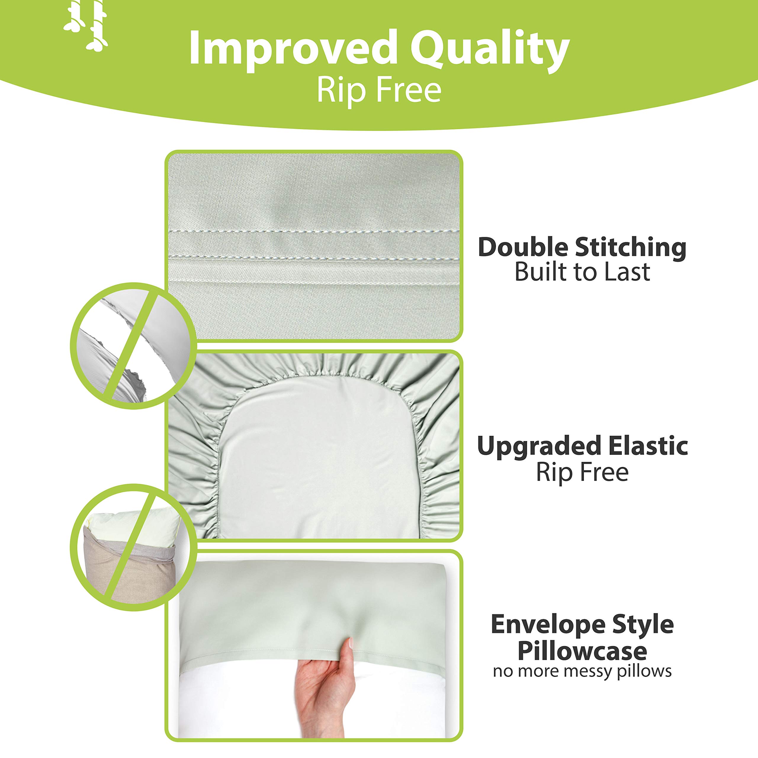 BAMPURE Luxury King Size Bamboo Viscose Sheet Set - 100% Bamboo-Derived, Super Soft & Cooling Bed Sheets for Hot Sleepers - Fits Mattresses Up to 16