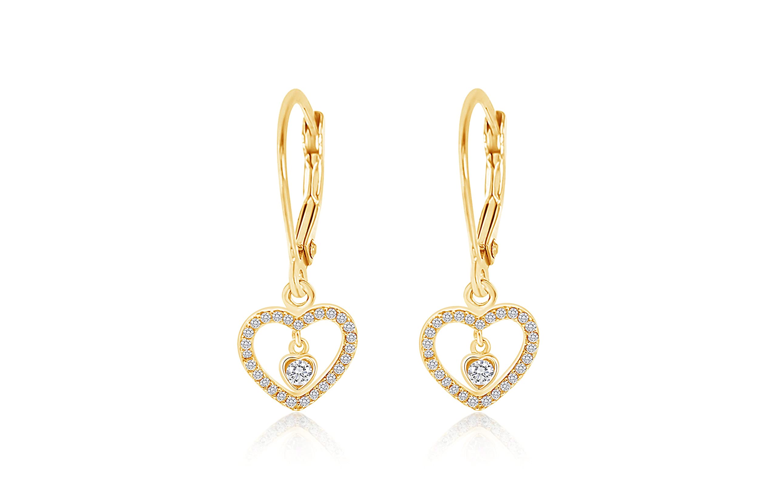 Hypoallergenic Heart Hoop Earrings for Girls & Women - Valentine's Day Leverback Jewelry Gift for Teens, Kids - Perfect for School, Parties & Special Occasions
