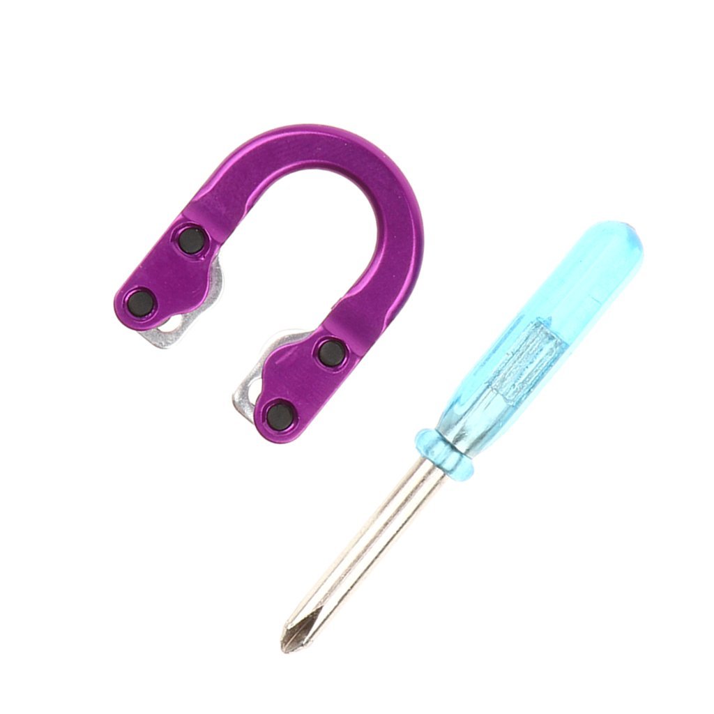 Compound Bow D-Loop Metal Ring with Screwdriver - Archery String Nock & U Rope Loop for Outdoor Hunting Accessories (Purple) - Perfect for Target Practice & Bowfishing