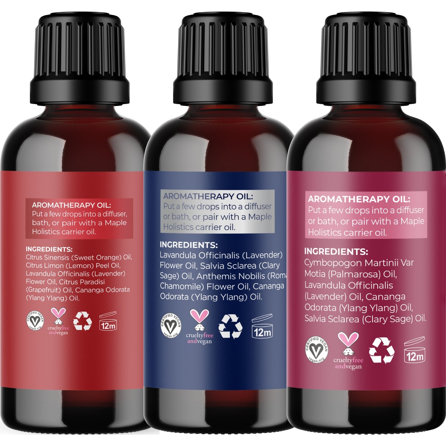 Uplift, Dream & Entice Essential Oil Blends - Aromatherapy for Relaxation, Sleep & Mood Boost - Perfect for Diffusers, Massage & Home Spa