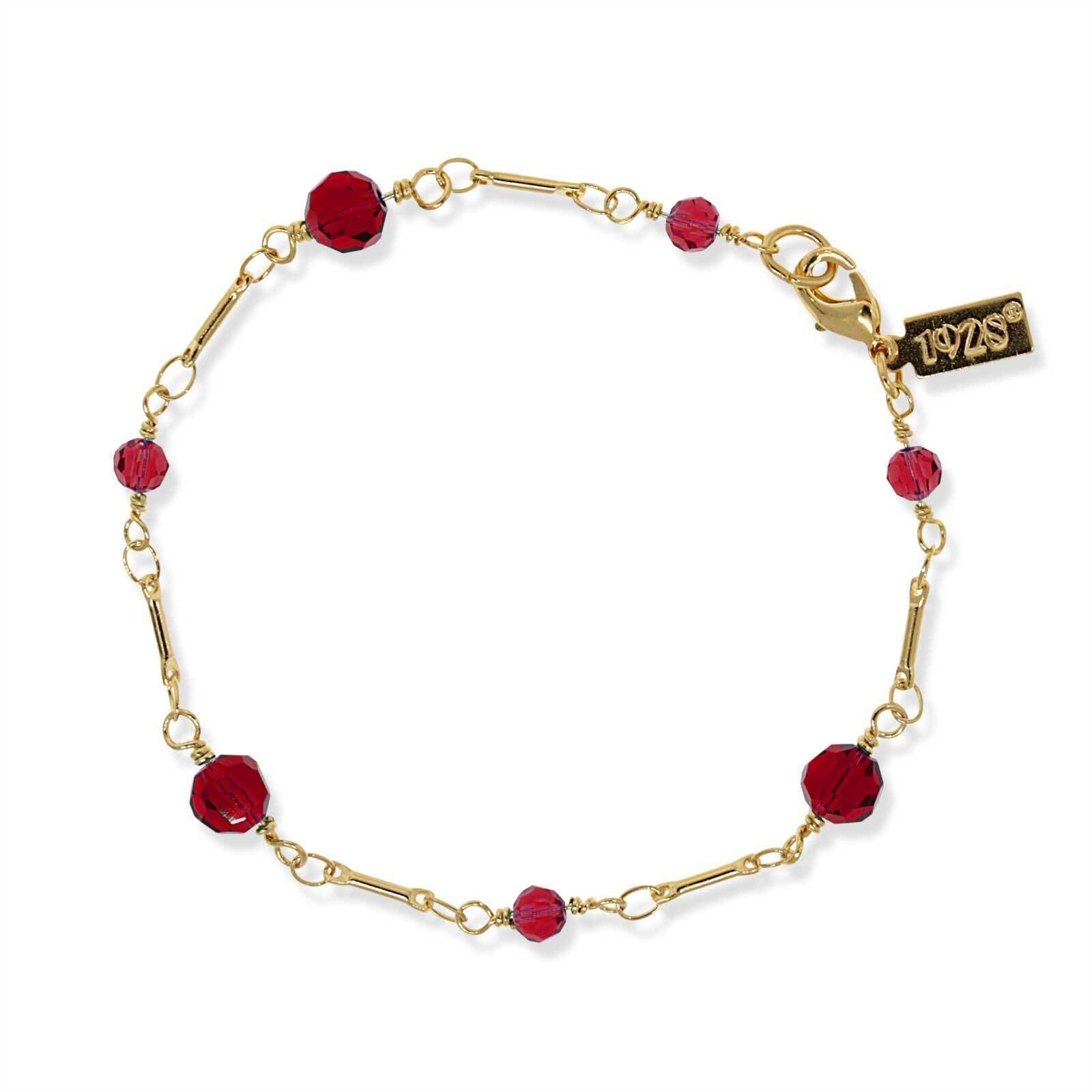 1928 Jewelry Faceted Crystal Beaded Chain Bracelet for Women - 7 Inch Adjustable Vintage Style Boho Bracelet for Party, Wedding & Everyday Wear