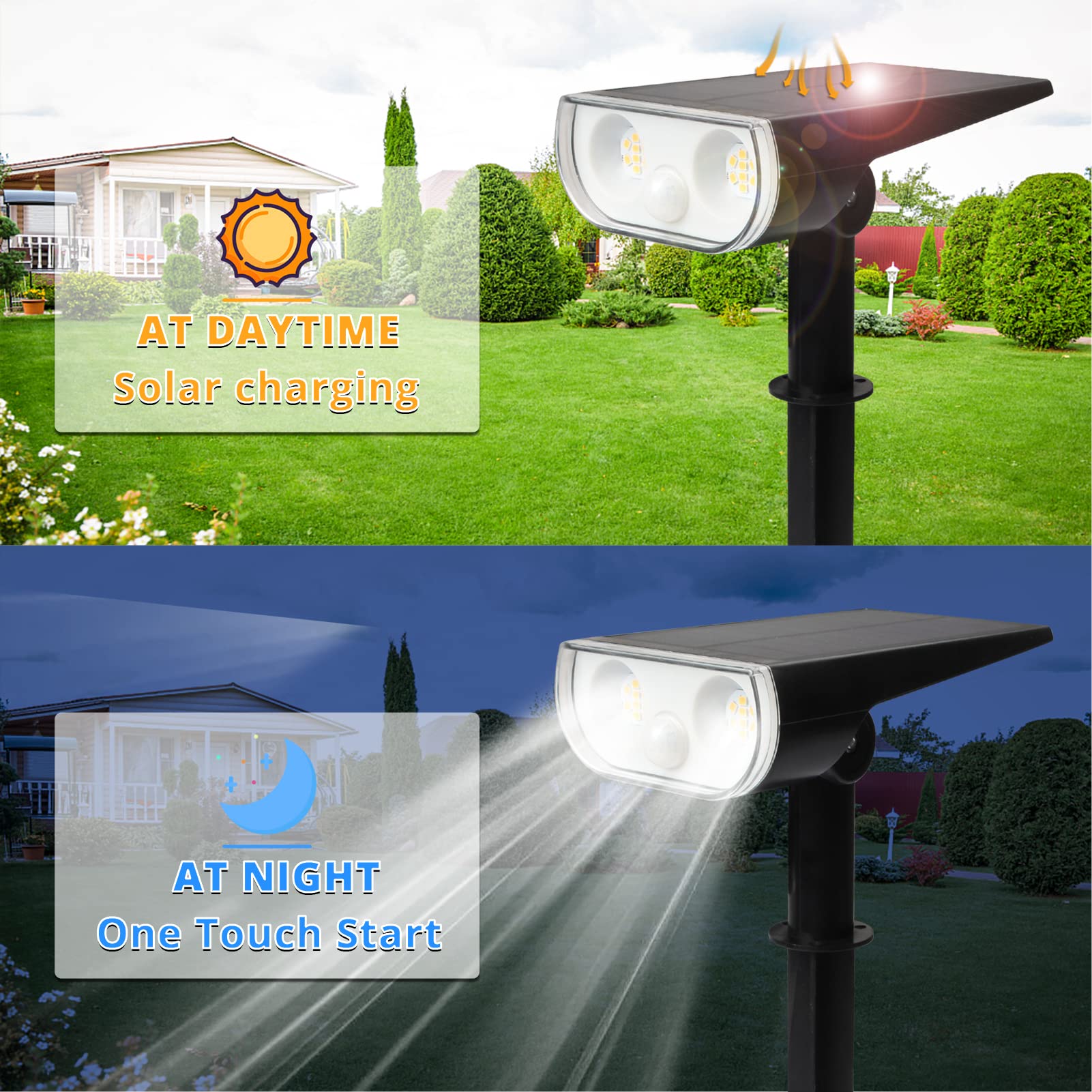 Solar Pathway Lights 16 LED Waterproof for Garden & Wall - Outdoor Solar Lighting for Pathways, Yards