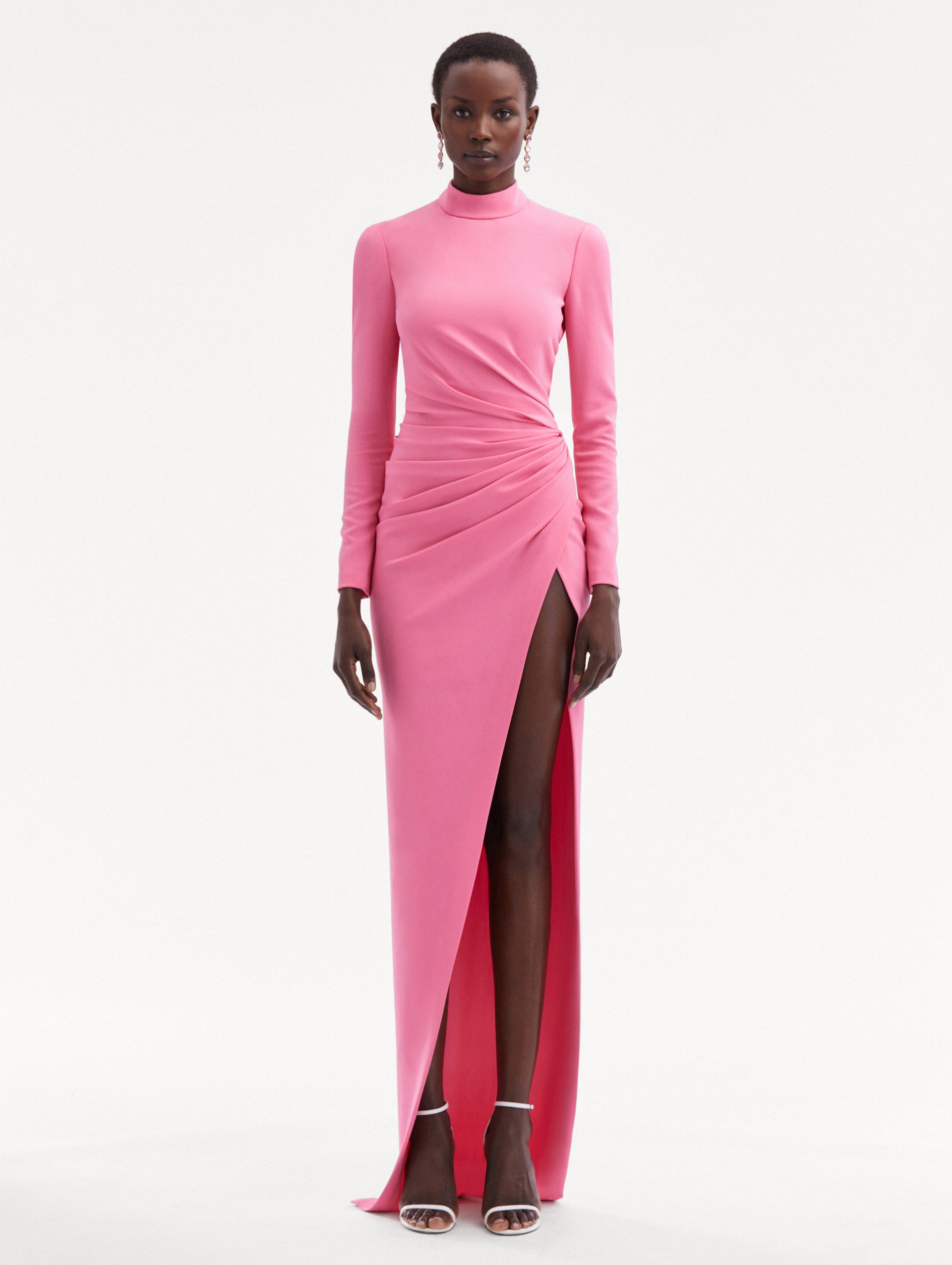 Elegant Draped Front Cady Gown - Formal Evening Dress for Weddings, Galas & Special Occasions
