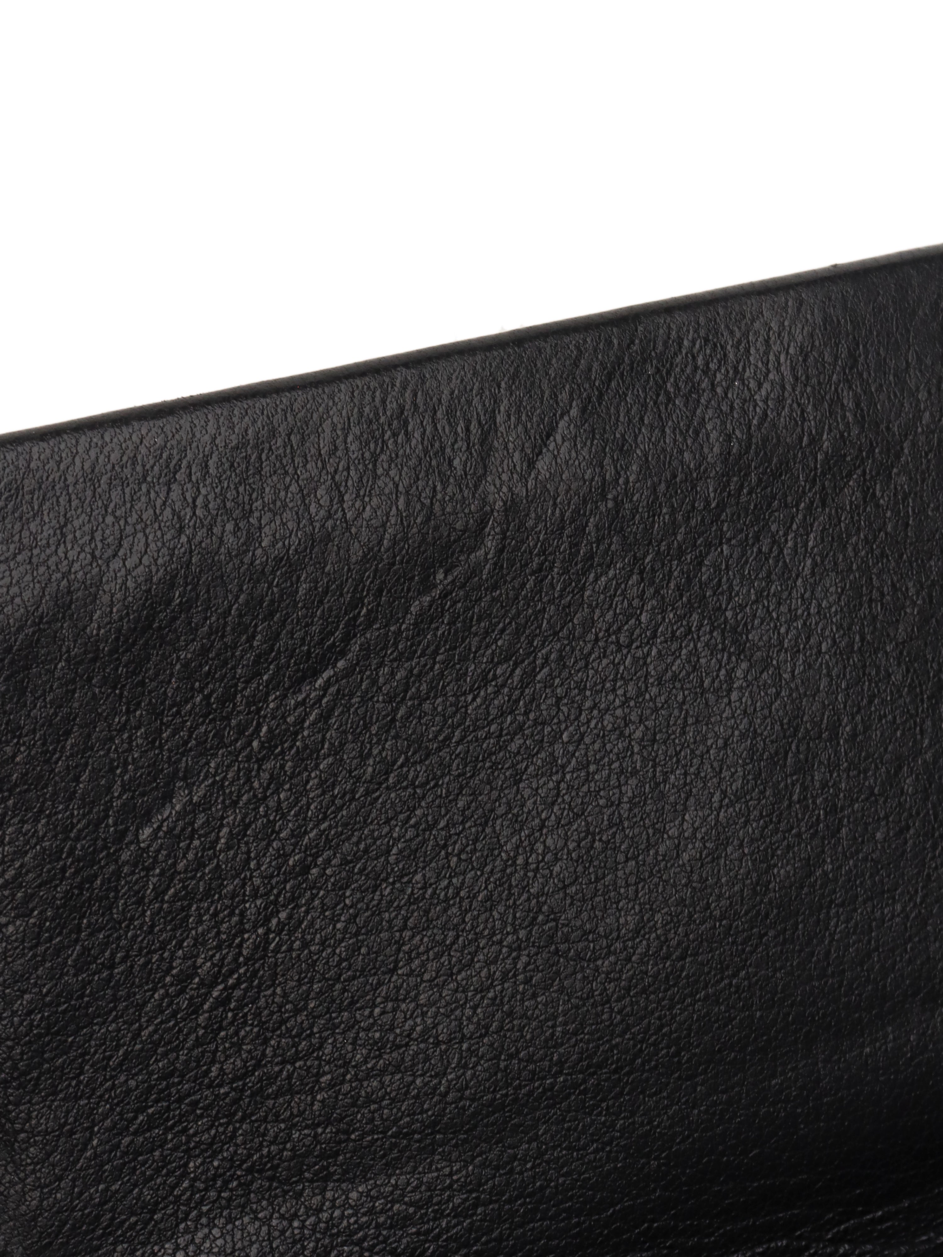 Versace Black Leather Slim Clutch Purse for Women - Elegant Evening Bag for Parties, Weddings & Special Occasions
