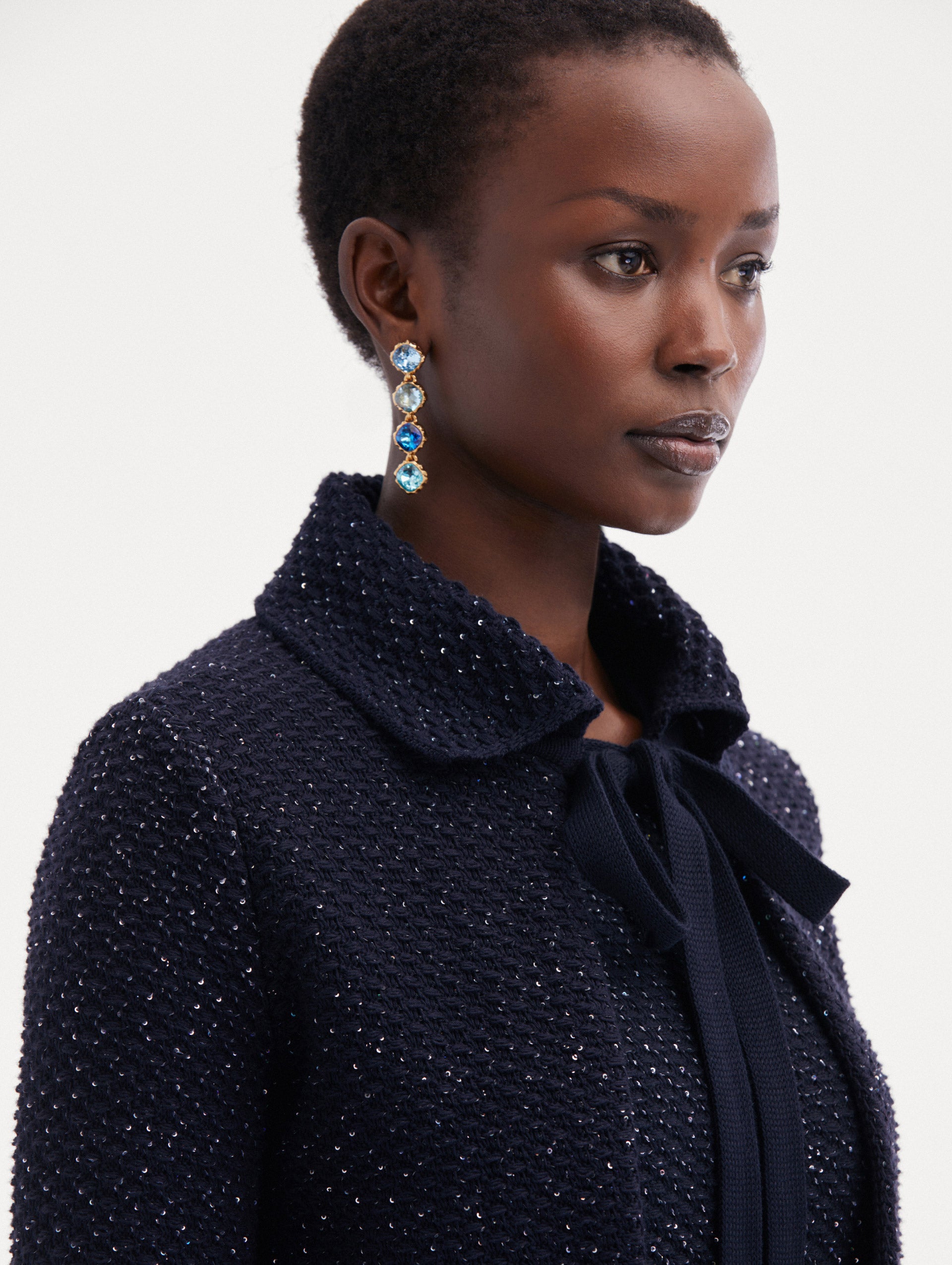 Stylish Sequin Tweed Jacket for Women - Elegant Blazer with Sparkle Details | Perfect for Parties, Weddings & Evening Events