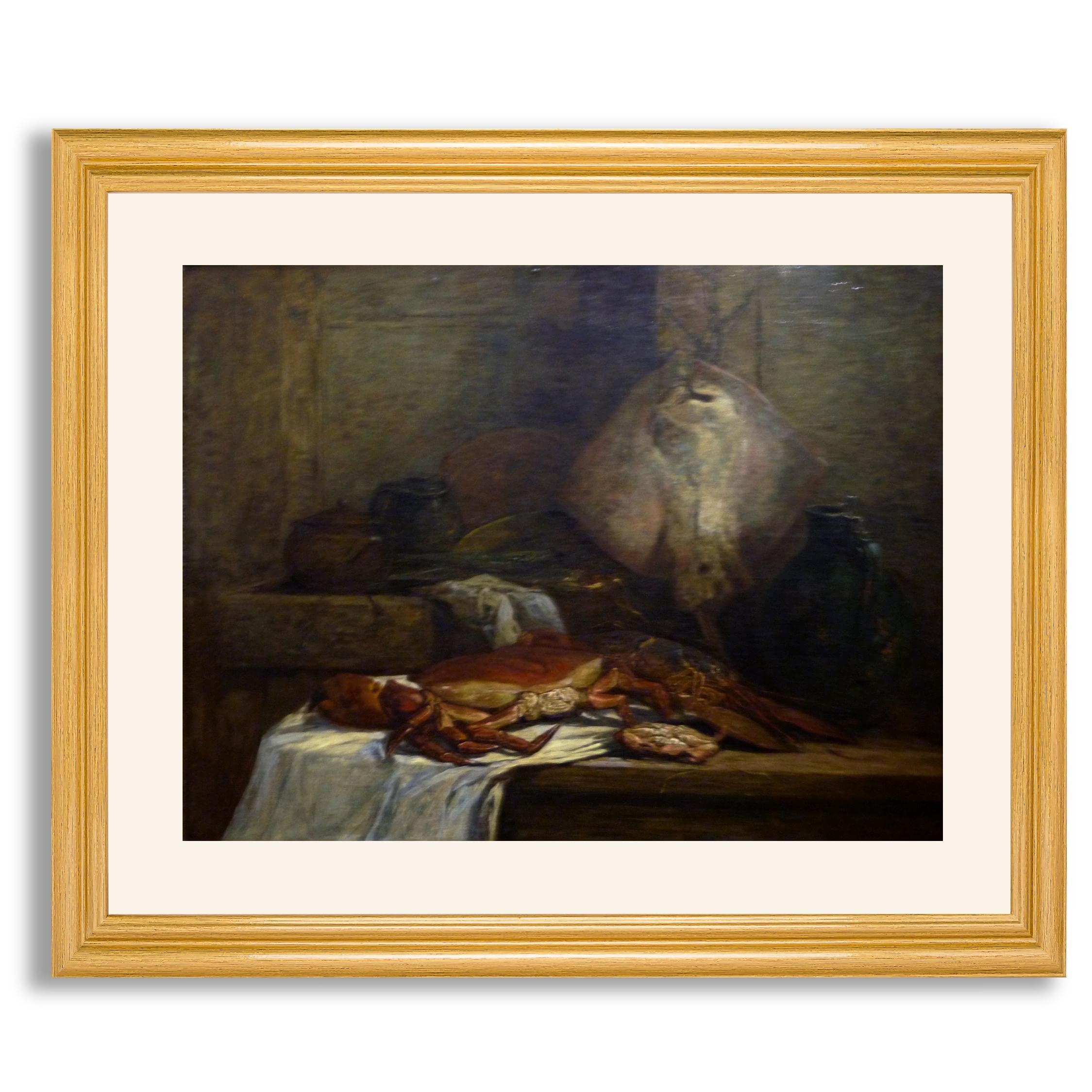 Eugene Boudin Still Life with Skate Framed Art Print - High Quality Painting Reproduction on Gallery Canvas with Wood Frame - Wall Decor for Living Room, Office & Home - Perfect Gift for Art Lovers & Interior Design