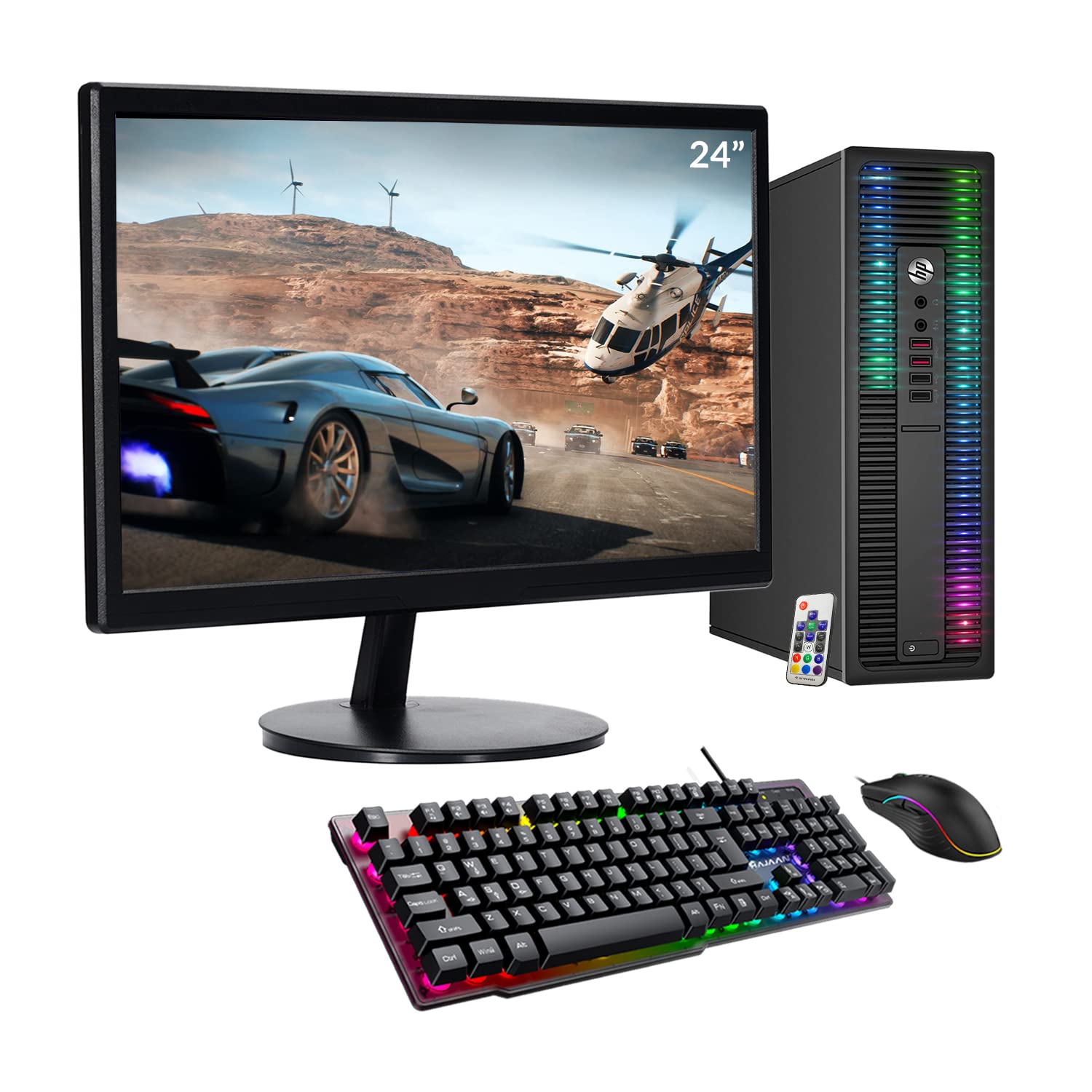 HP Custom Built RGB Gaming PC with 24