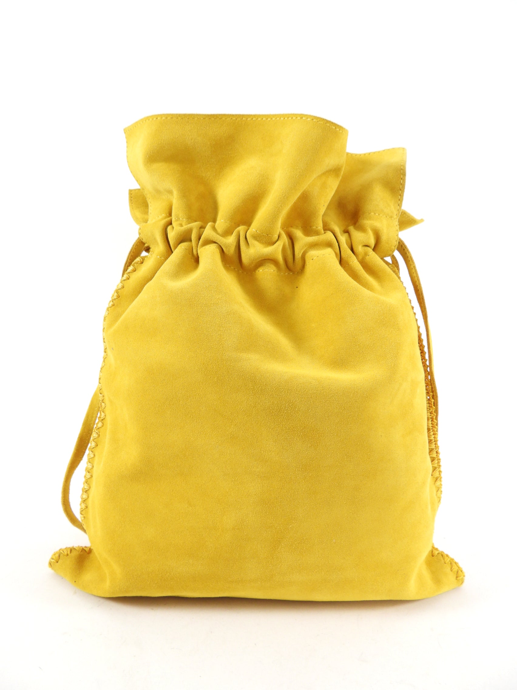 Bottega Veneta Vintage 1980s Yellow Suede Drawstring Shoulder Bag - Perfect for Casual Outings & Retro Fashion Lovers