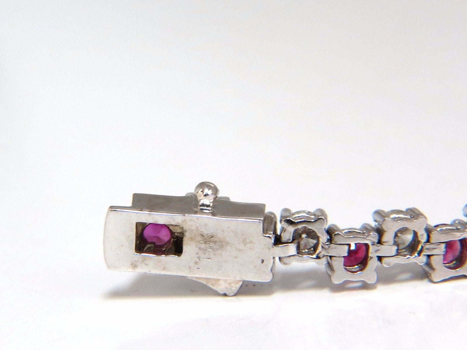 5.96ct Natural Ruby & Diamond Alternating Tennis Bracelet in 14K Gold - Perfect for Weddings, Anniversaries & Special Occasions