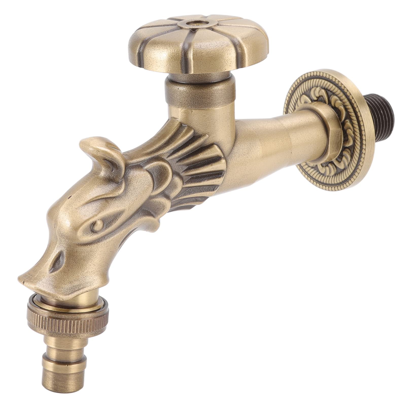 Vintage Copper Wall Mounted Garden Faucet - G1/2 Outdoor Water Tap with Retro Design, Single Cold Water Hose for Bathroom Sink & Patio Decor | Perfect for Farmhouse, RV, and Outdoor Kitchen Use