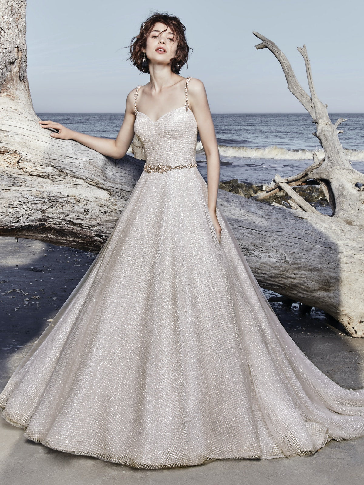 Maggie Sottero Vidette Wedding Gown - Elegant Lace Bridal Dress for Bride, Perfect for Church Ceremony & Formal Reception