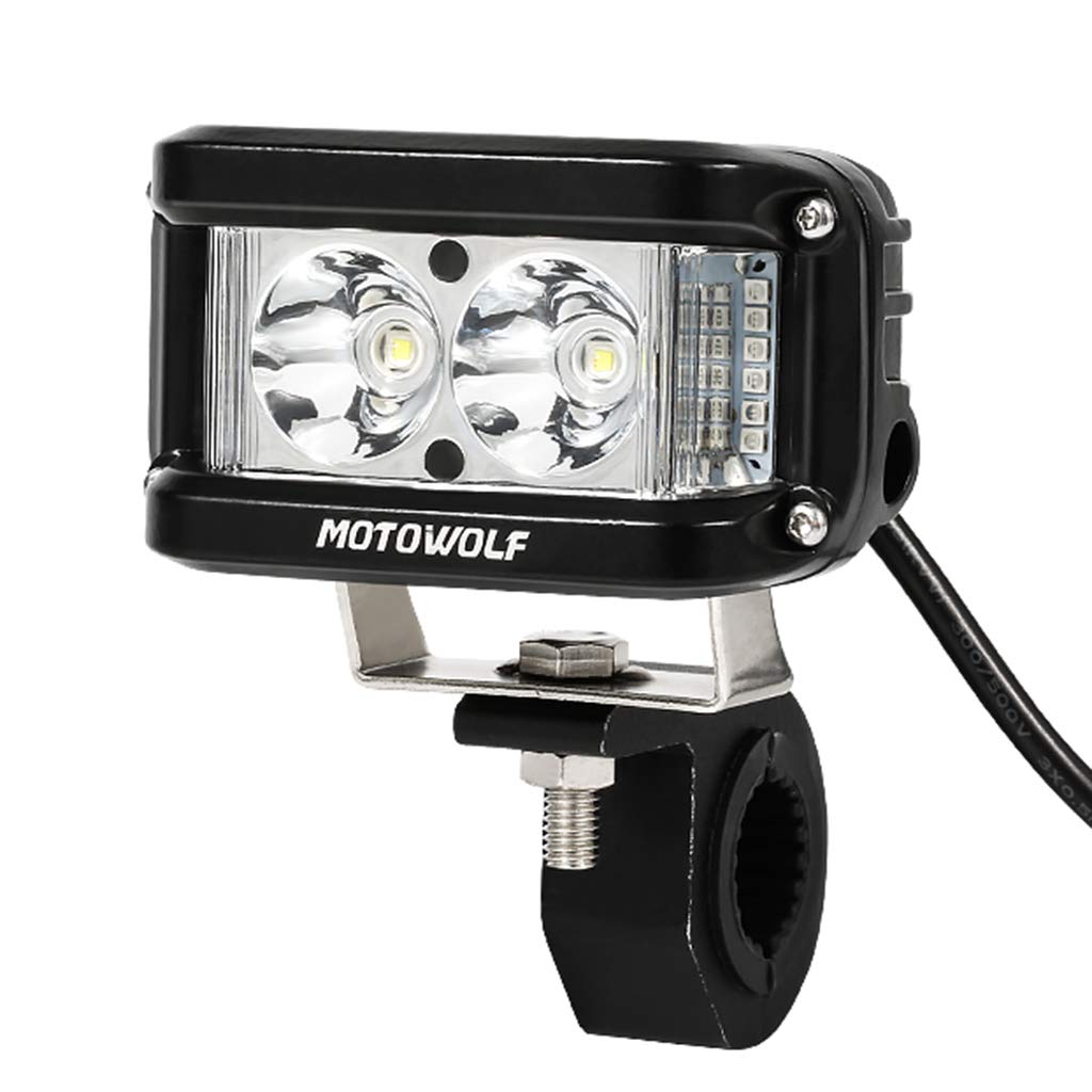 Super Bright LED Motorcycle Headlight - Waterproof Glare Flashing Lights for Electric Vehicles with Red & Blue Warning Lights | Perfect for Night Riding, Off-Road Adventures & Emergency Signaling