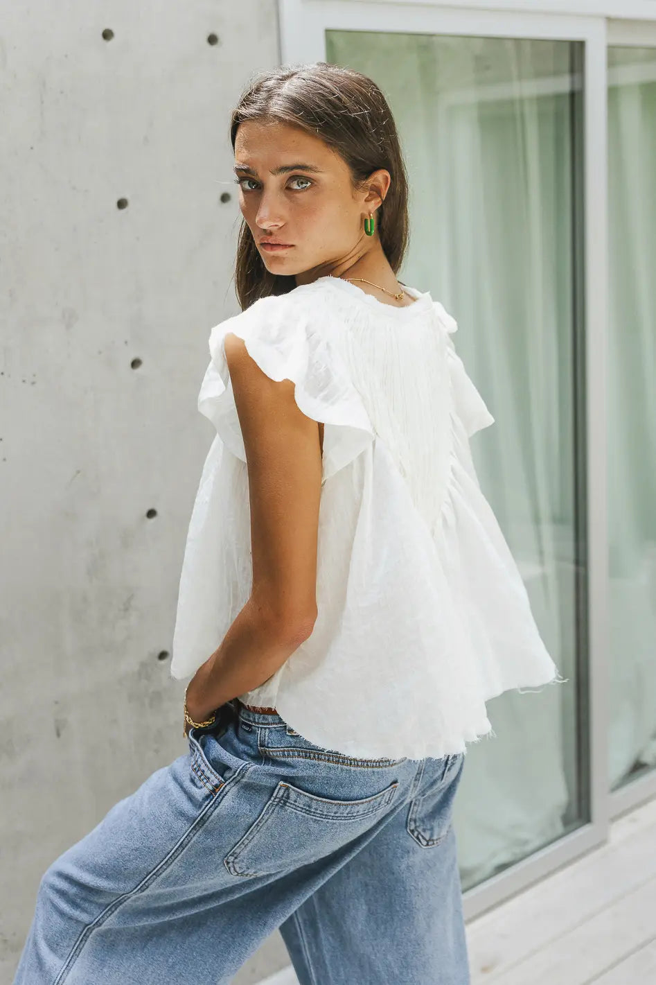 Leia Blouse in Cream | Women's Elegant Lace Top | Perfect for Office Wear, Date Night & Special Occasions