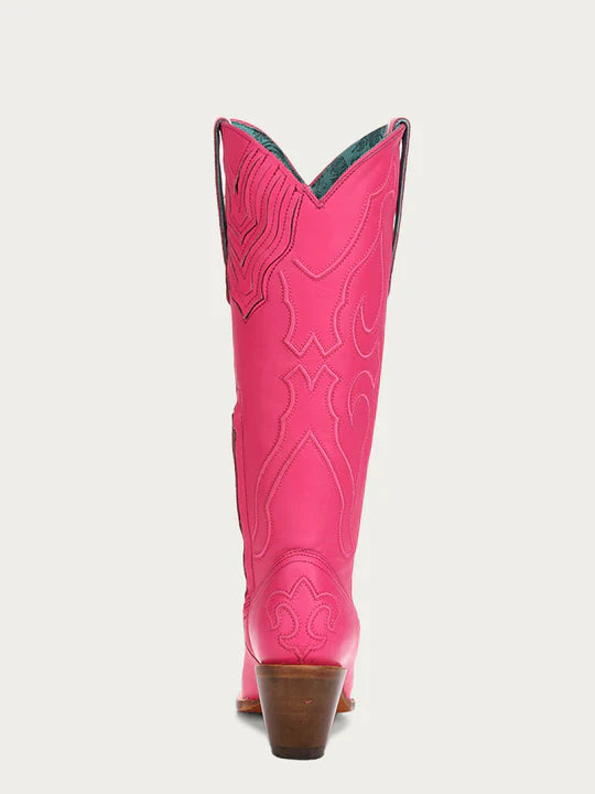 Z5157 Women's Embroidered Fuchsia Tall Top Snip Toe Cowboy Boots - Perfect for Western Rides, Country Concerts & Fashion Outfits