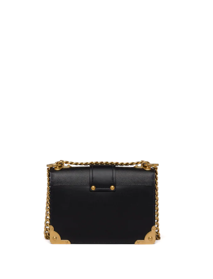 Prada Cahier Genuine Leather Shoulder Bag for Women - Black Luxury Handbag | Perfect for Work, Evening Events & Travel Accessories