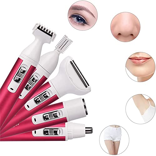 Painless Electric Hair Remover for Women - USB Rechargeable Waterproof Bikini & Facial Shaver, Eyebrow & Nose Trimmer (Pink) | Perfect for Travel, Gym & Home Hair Removal