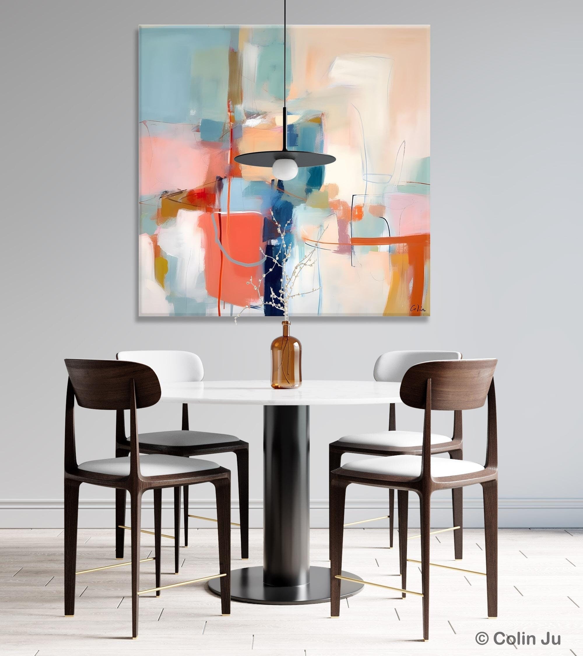 Large Abstract Canvas Paintings for Bedroom - Modern Acrylic Wall Art Decor | Contemporary Original Artwork for Living Room & Office