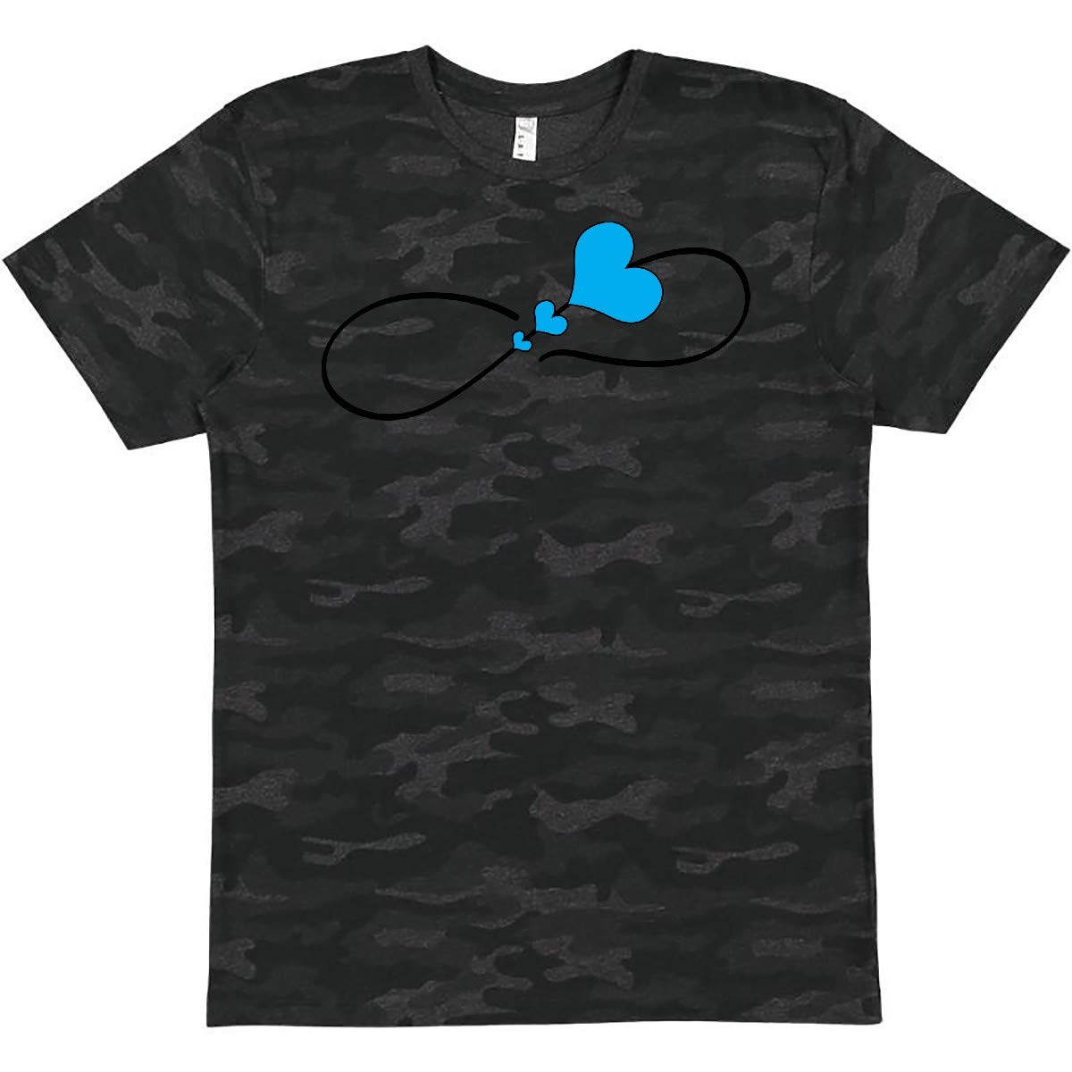 Inktastic Infinity Loop with Hearts Blue T-Shirt | Women's Graphic Tee | Casual Cotton Shirt | Perfect for Valentine's Day, Date Night & Everyday Wear