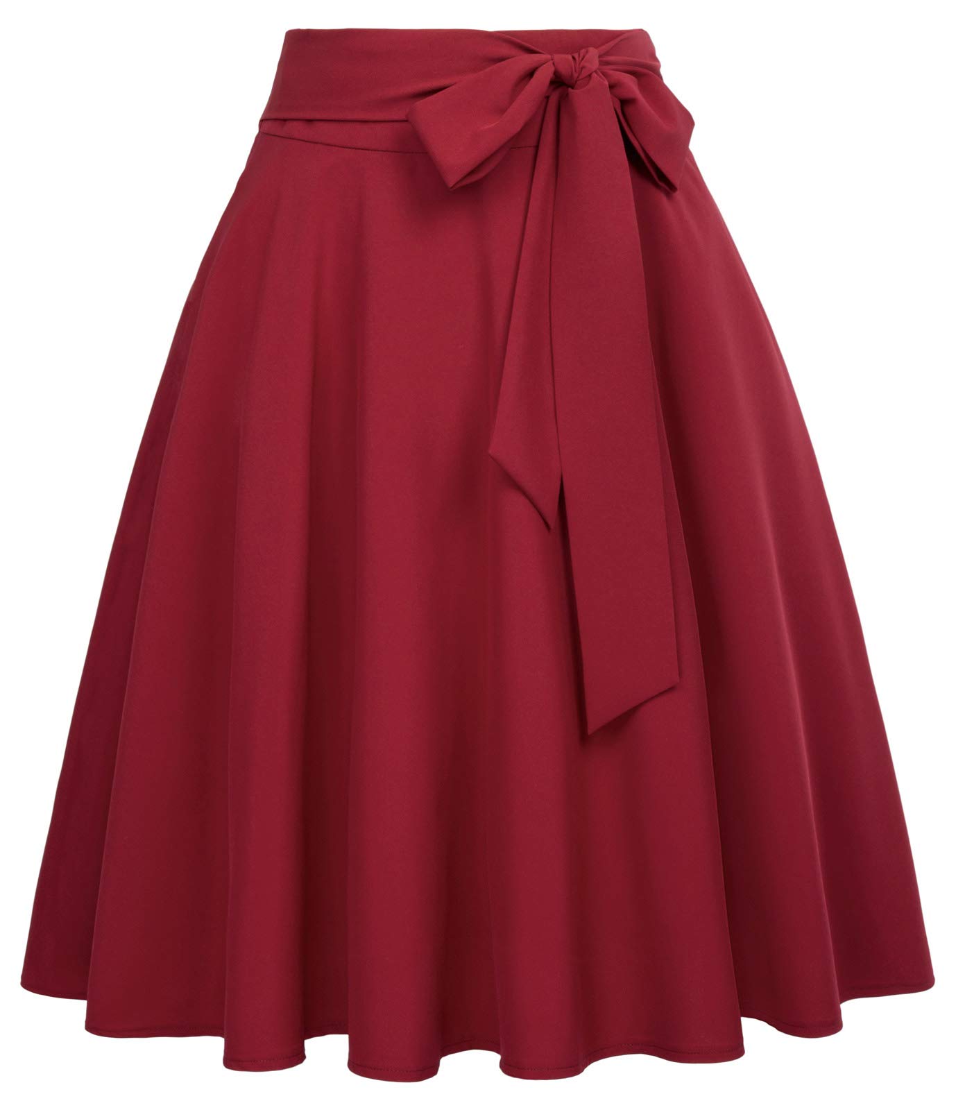 Belle Poque Women's High Waist A-Line Skirt with Pockets - Flared Midi Skater Skirt for Casual, Office & Party Wear | Vintage Style Summer Skirts for Women