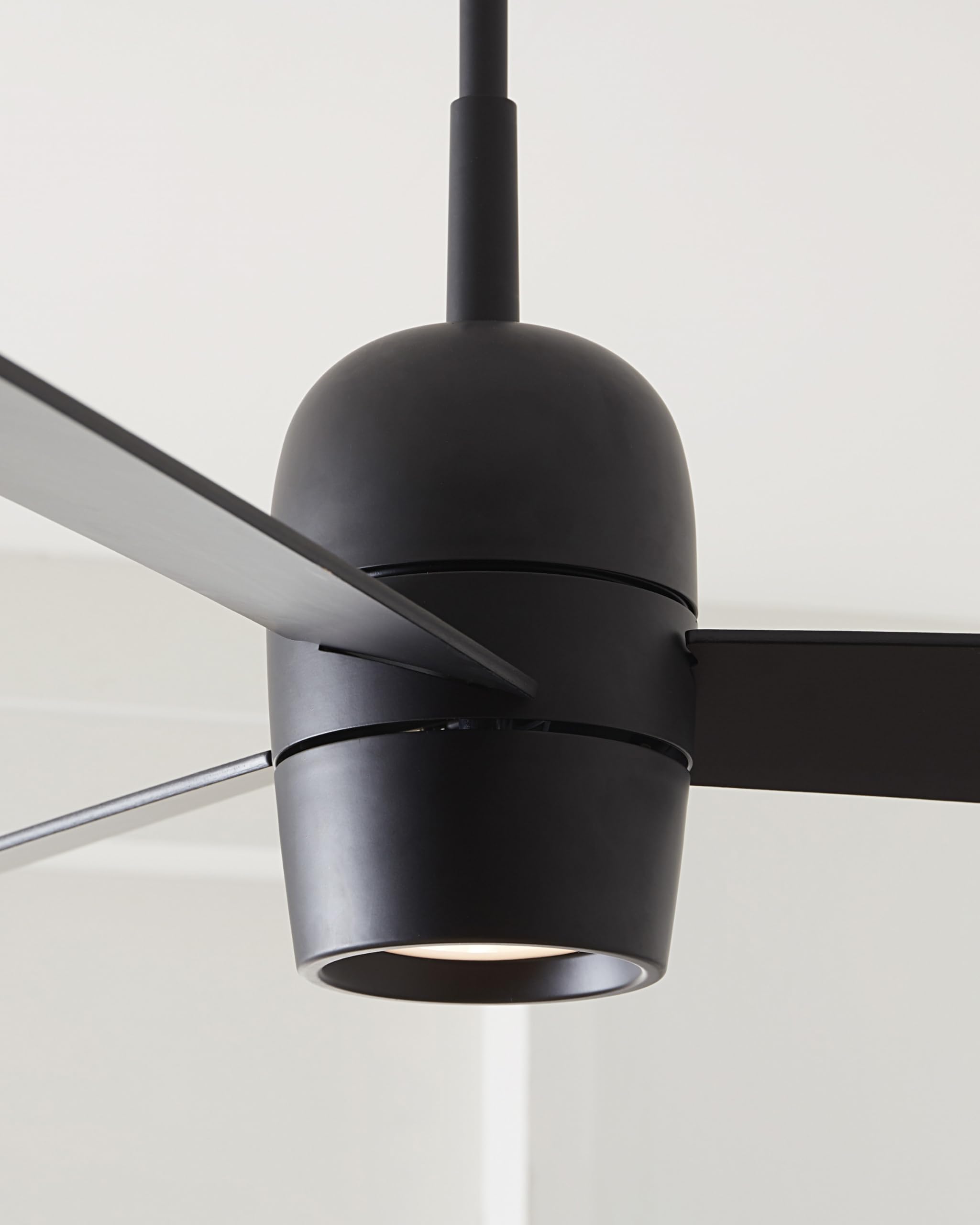 Monte Carlo 3ALBR60MBKD Alba 60-Inch Ceiling Fan with LED Light Kit & Remote Control, 3 Blades in Midnight Black - Perfect for Living Room, Bedroom & Outdoor Patio Cooling