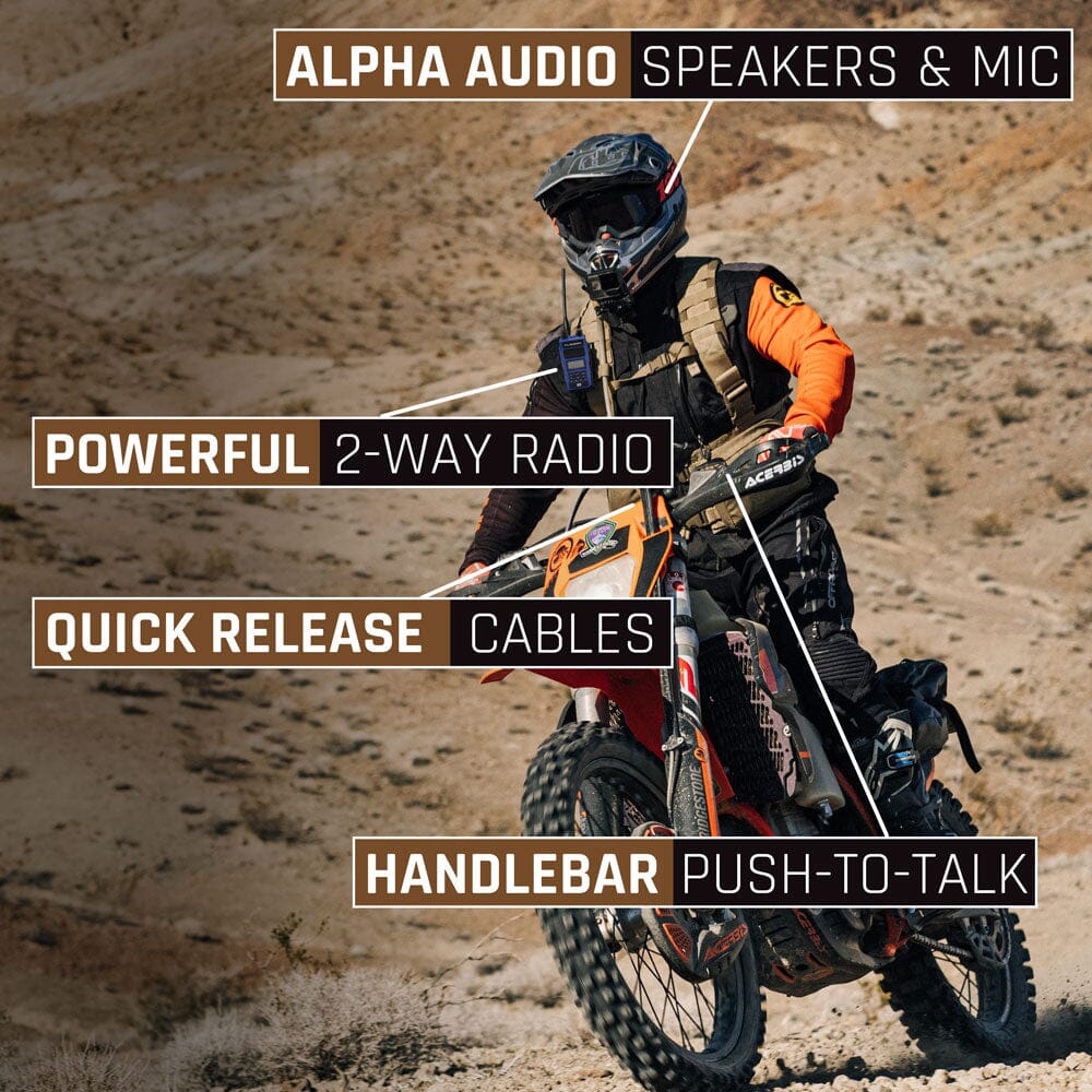 SUPER SPORT Complete Motorcycle Communication Kit with Lightweight SPORT Cables - Bluetooth Headset, Intercom System for Riders - Perfect for Group Rides, Touring & Adventure Motorcycling